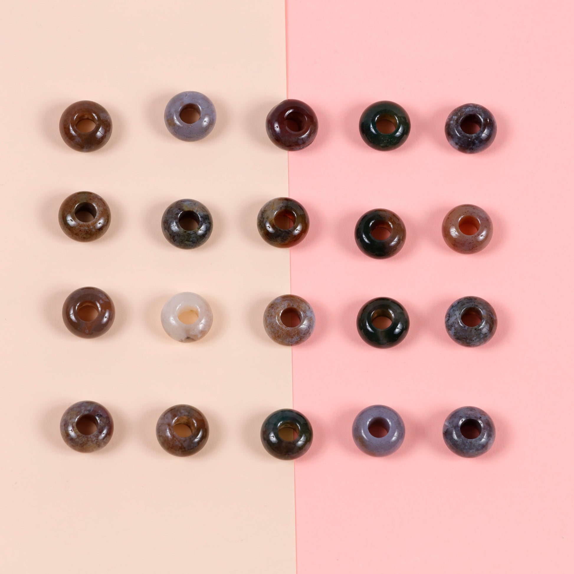 Image of Bulk Indian Agate Beads Close-up Display