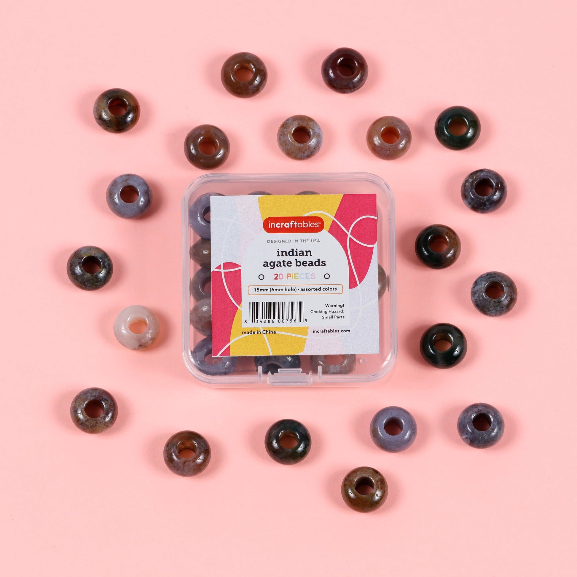 Image of Bulk Indian Agate Beads Display