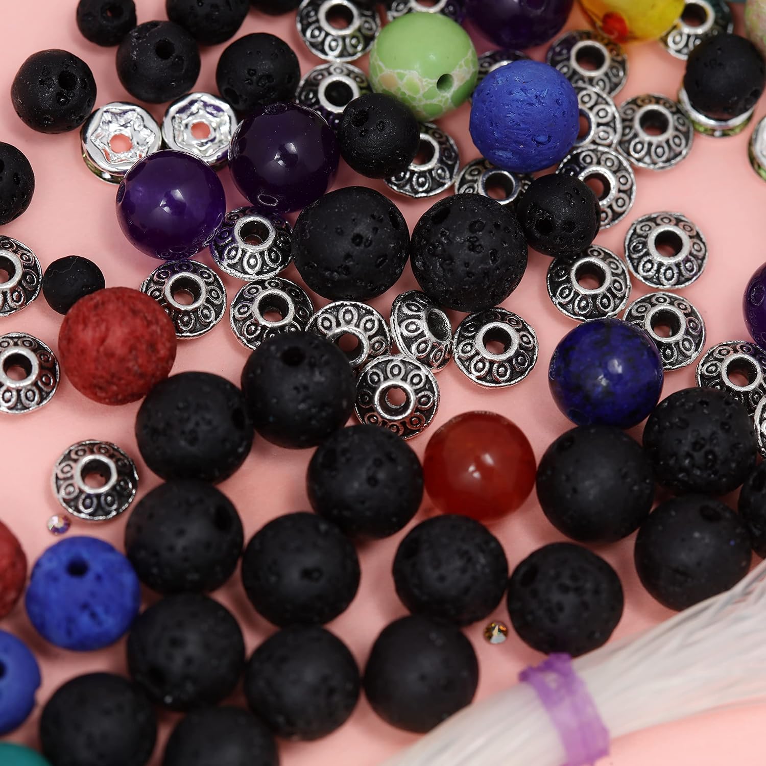Image of Bulk Lava Beads Assortment Close-up