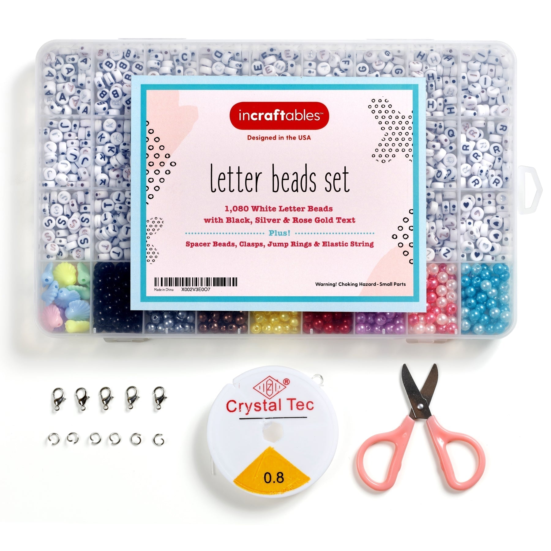 Image of Bulk Letter Beads 1080pcs Set Overview