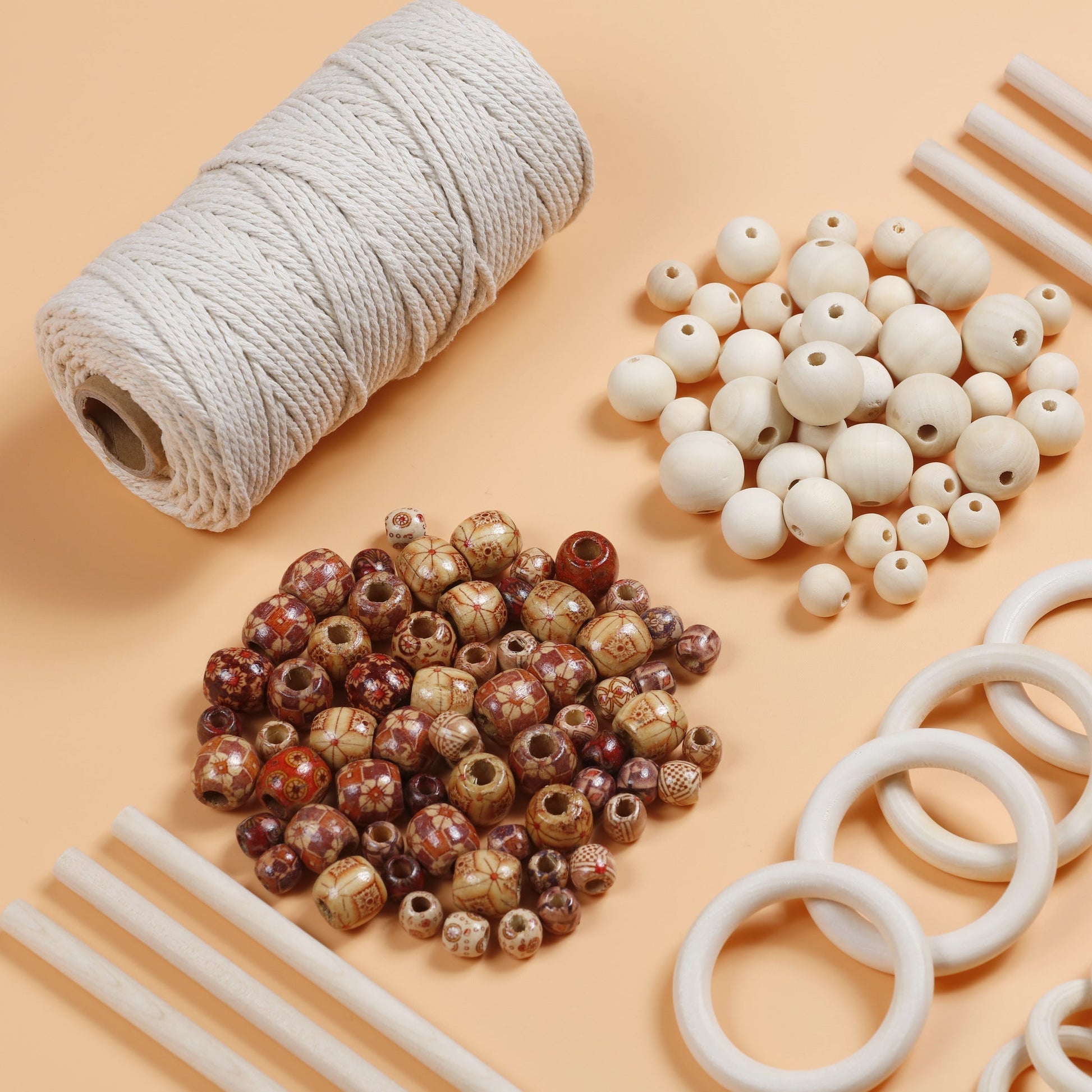 Image of Bulk Macrame Kit Beads and Cord Assortment