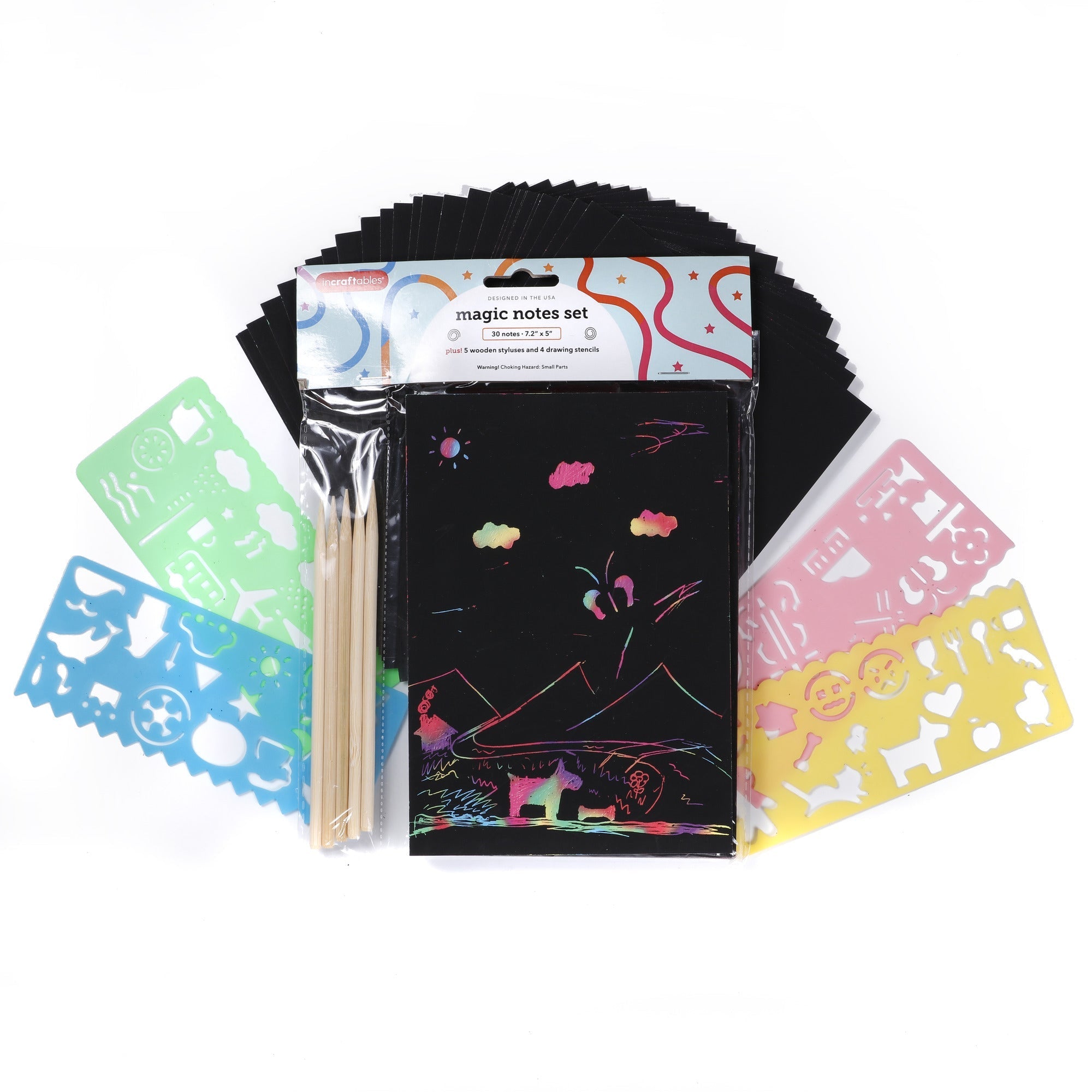 Bulk Magic Notes Set | 30pcs Notes, 5pcs Wooden Stylus, 4pcs Drawing ...