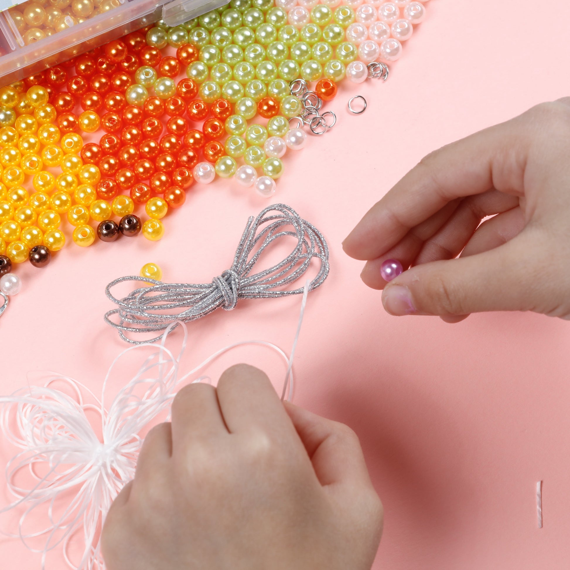 Image of Bulk Pearl Beads Colorful Arrangement
