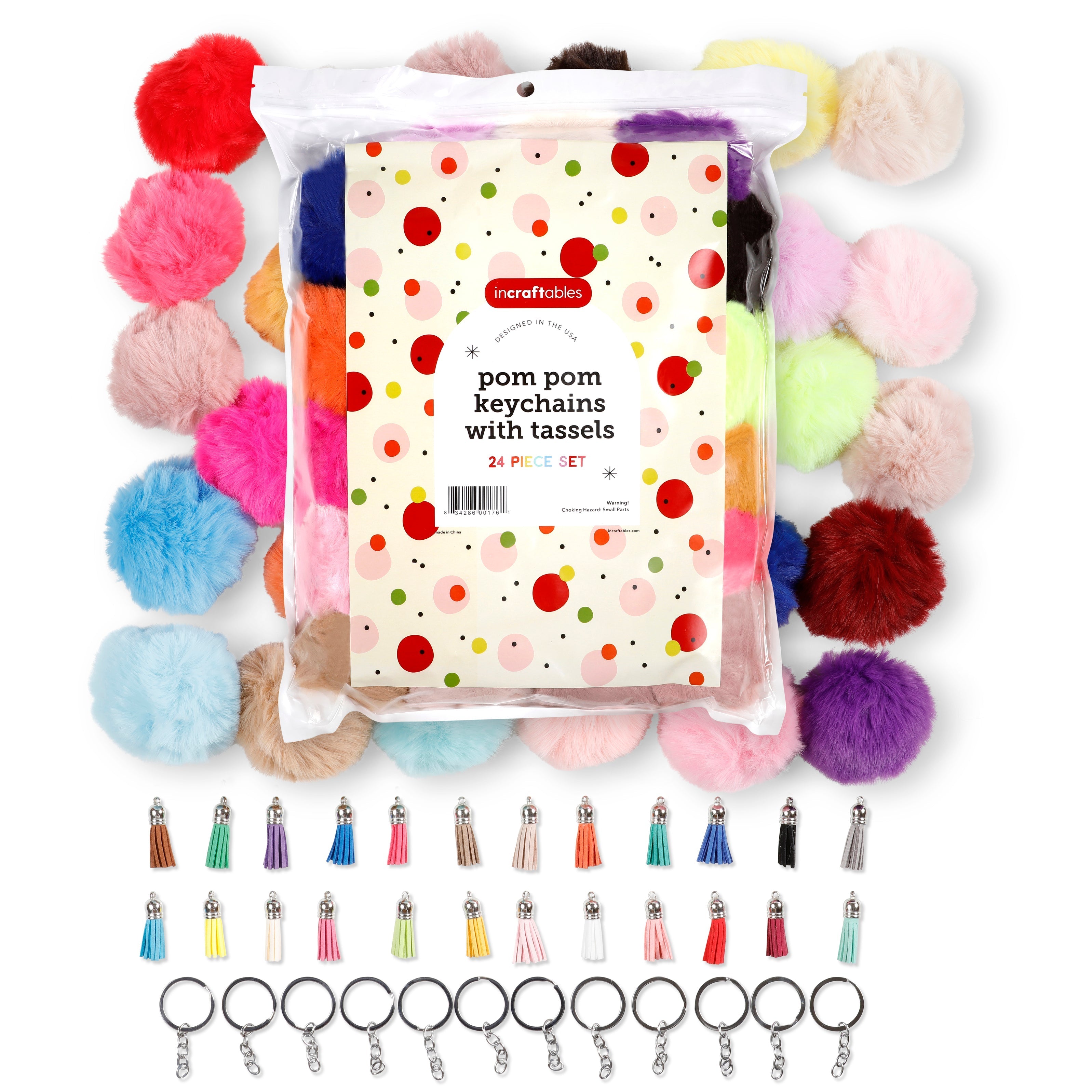 Deals Craft bundle lot of 50pc pompom keychains