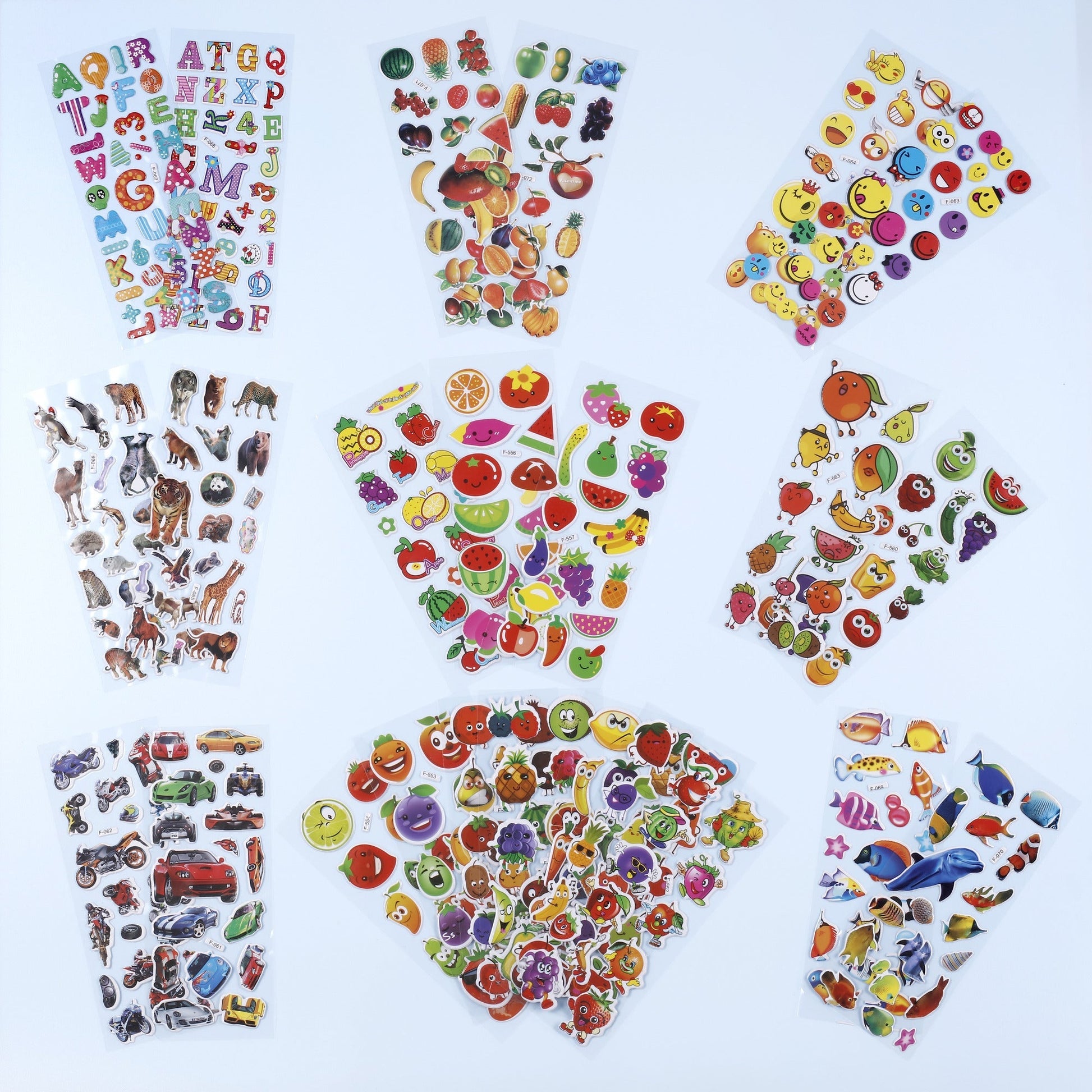 Image of Bulk Puffy Sticker Boy Grouping Display