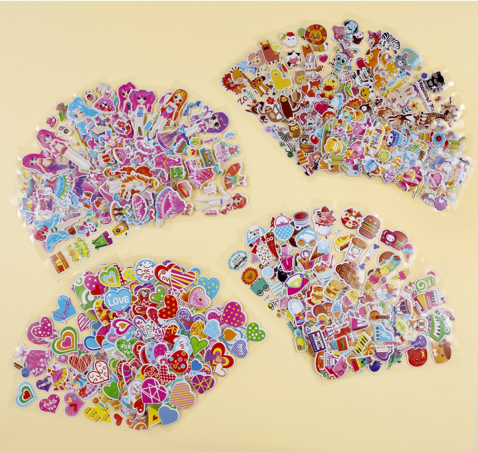 Image of Bulk Puffy Sticker Girl Close-up Display