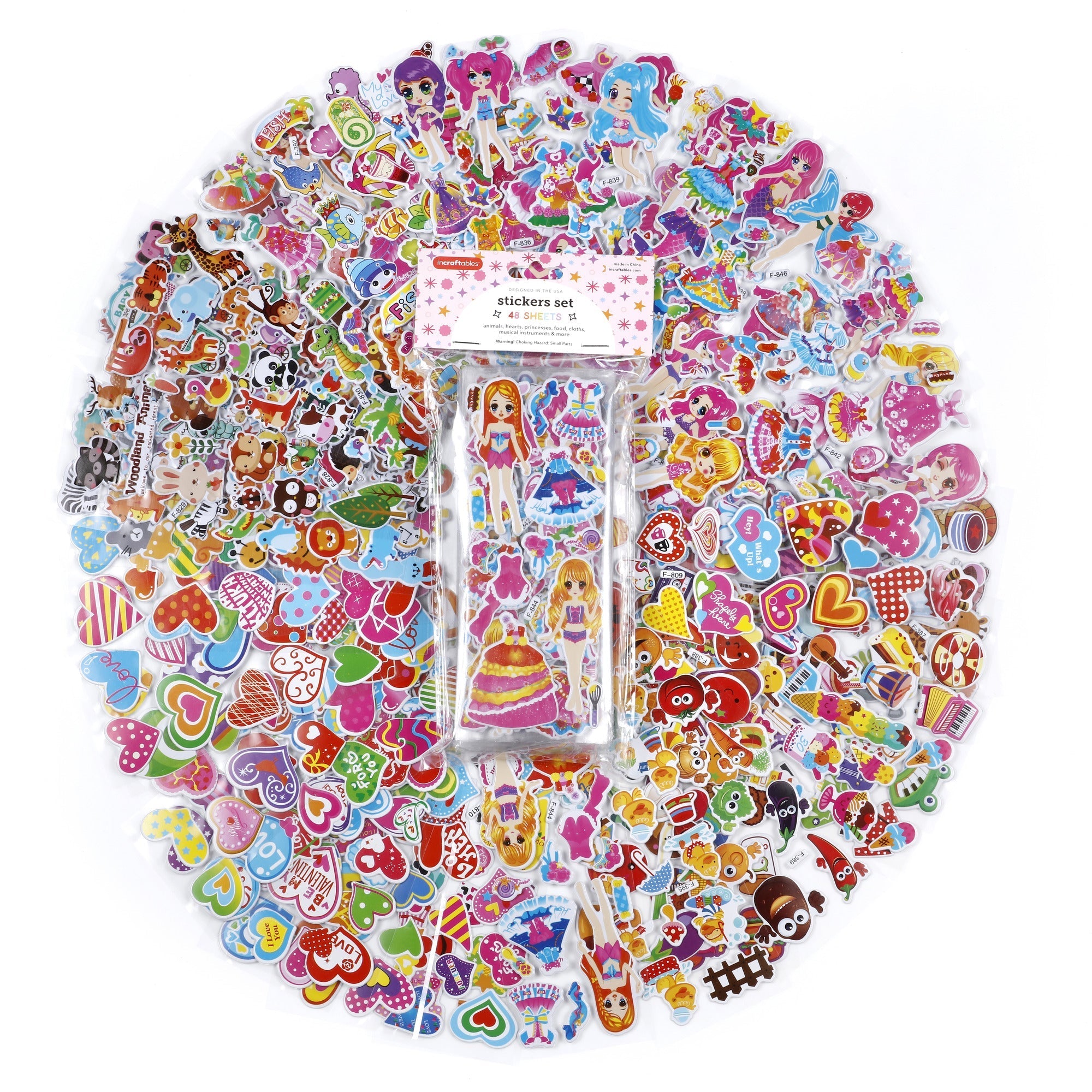 Bulk Puffy Sticker Girl Set | 48 Sheets | Incraftables