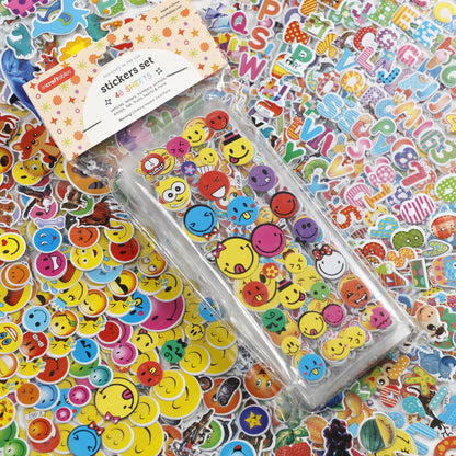 Image of Bulk Puffy Sticker Unisex Grouping Display 