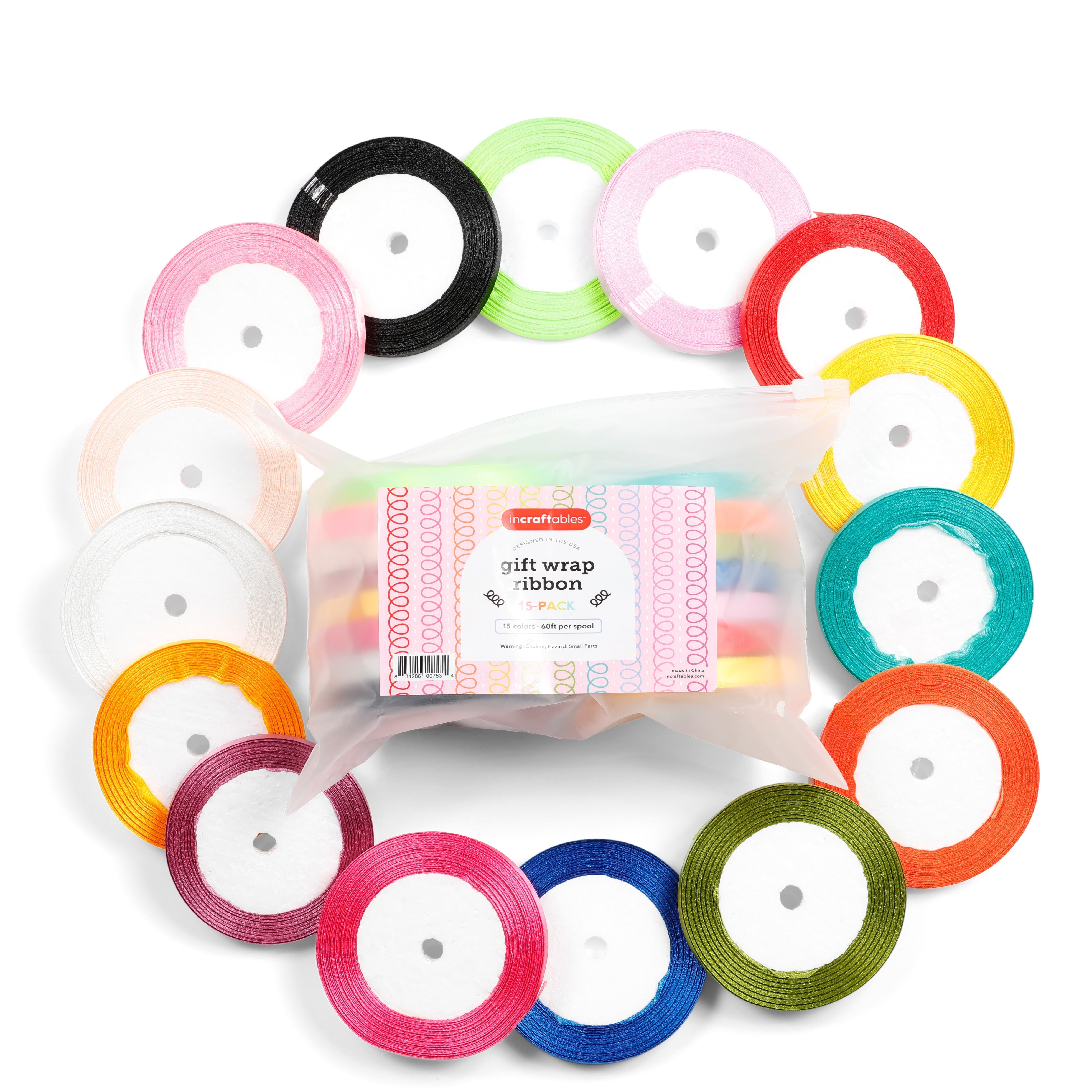 Bulk Ribbon Set | 15 Colors | Incraftables