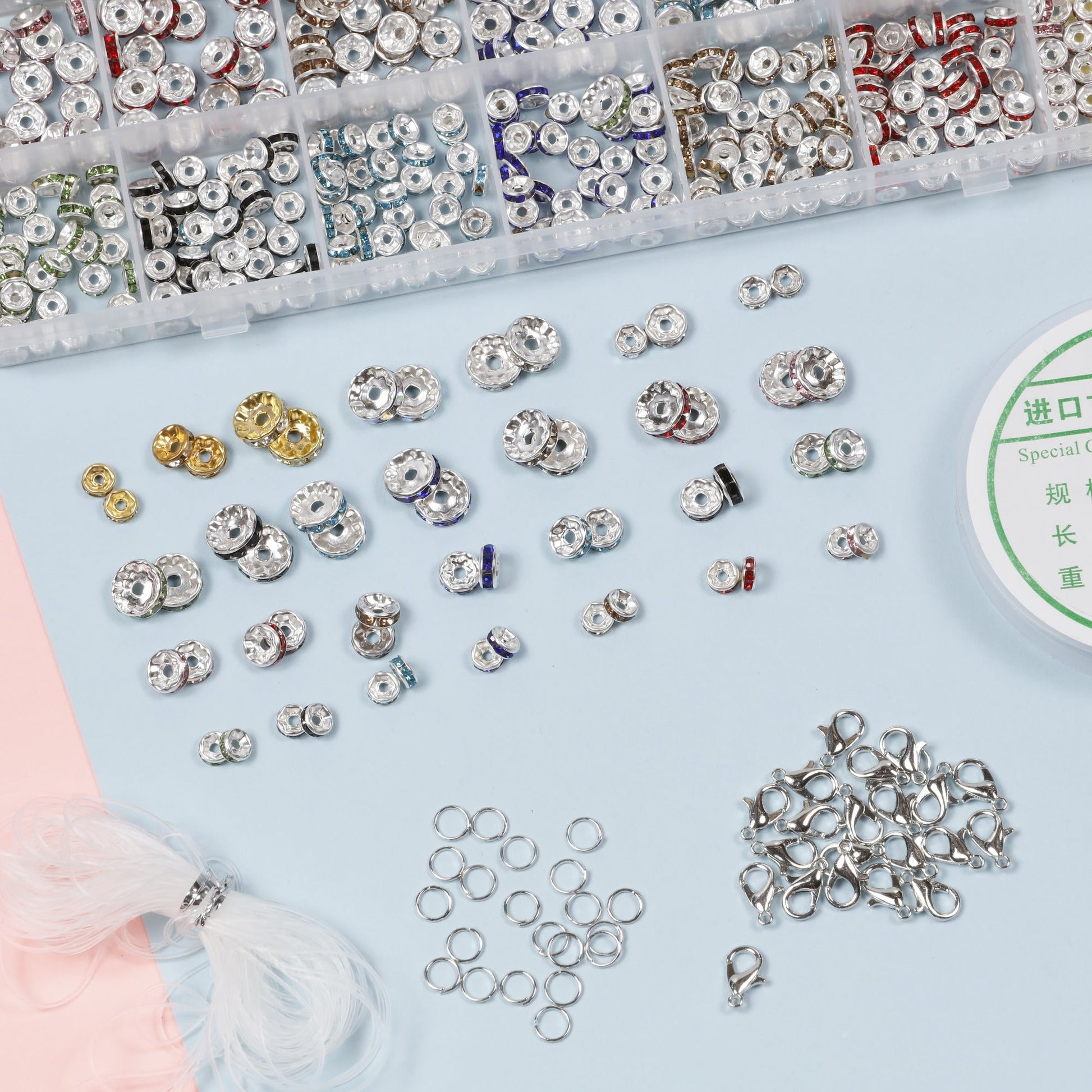 Image of Bulk Rondelle Spacer Beads Close-up Display