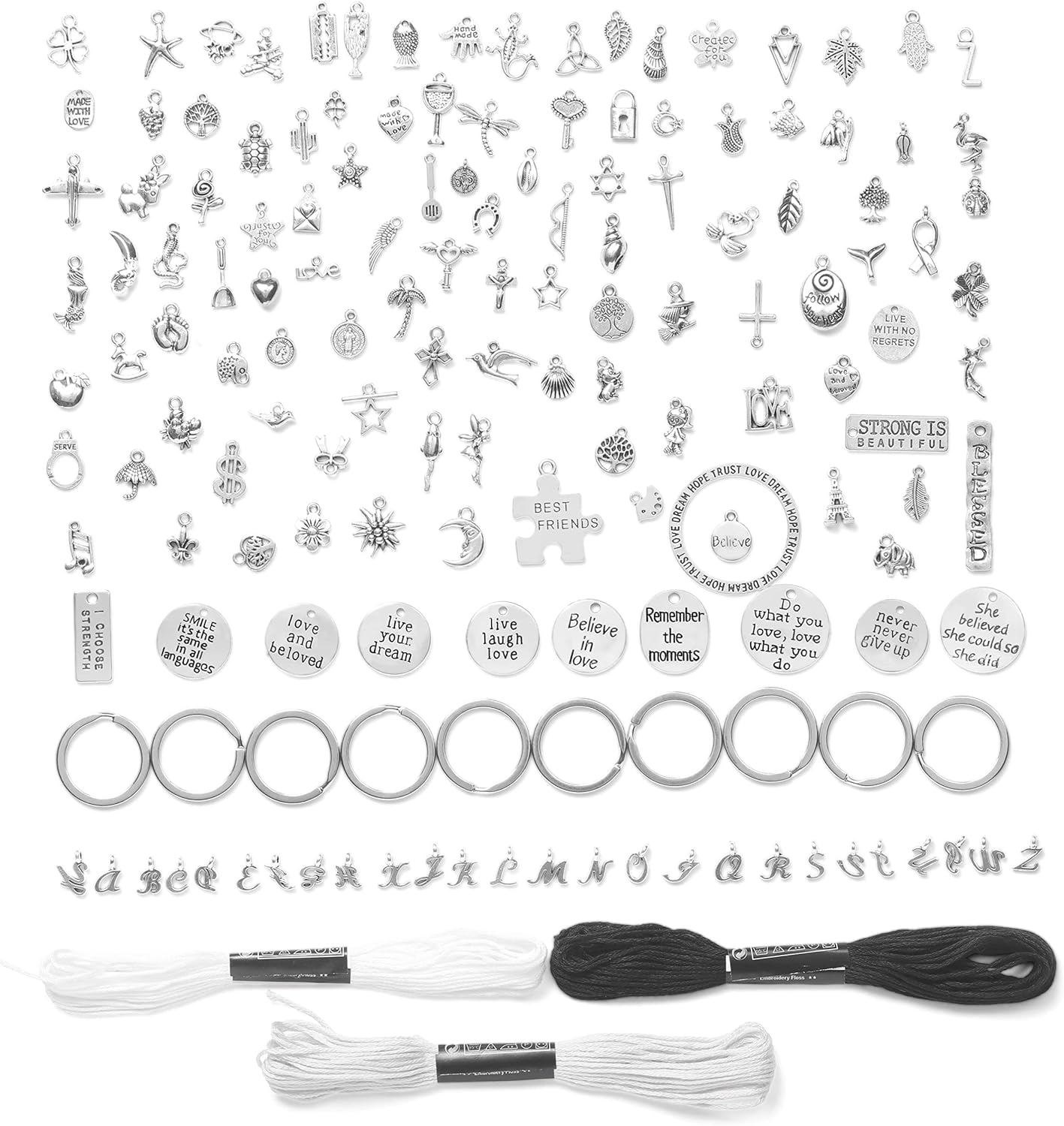 Image of Bulk Silver Antique Charms Set Overview