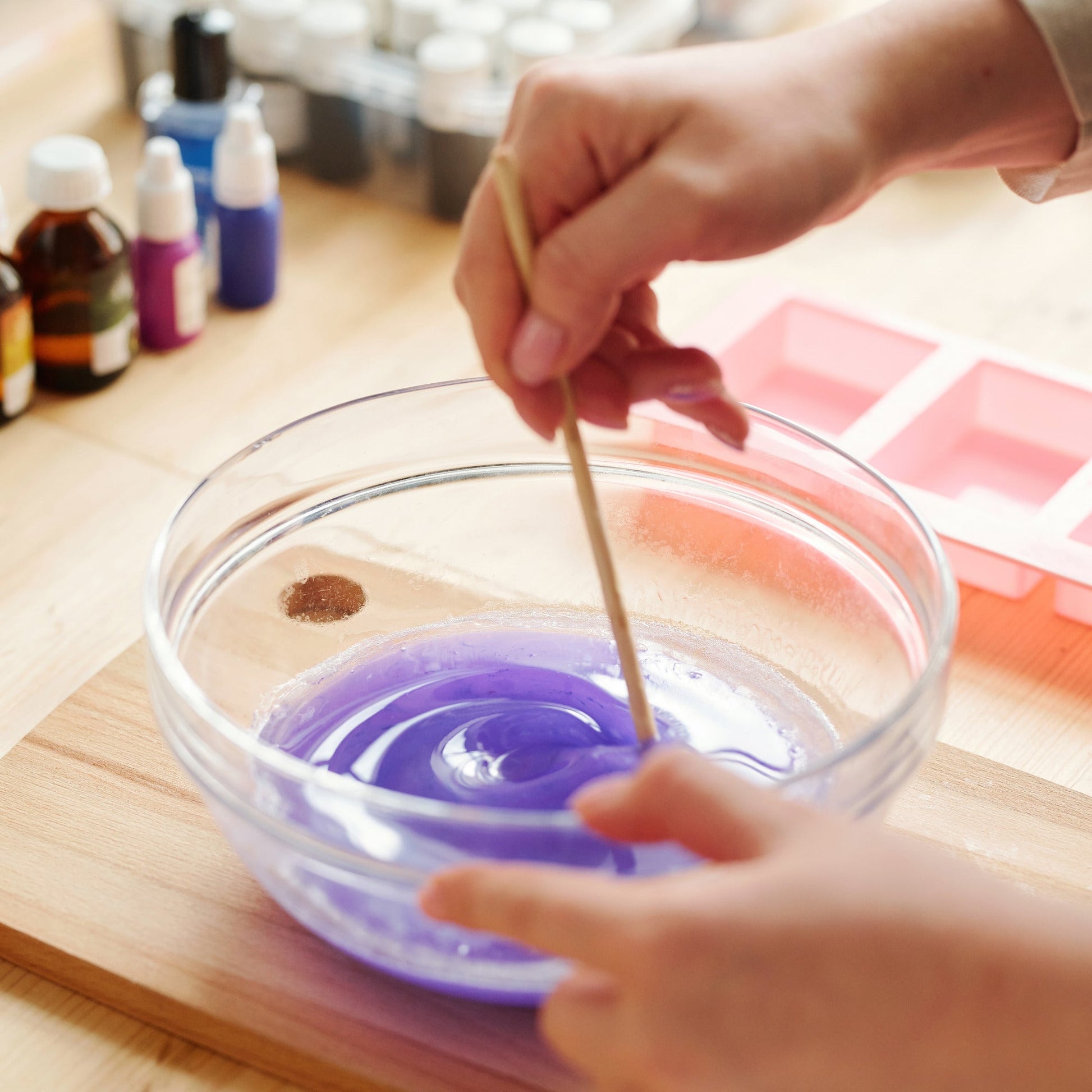 Image of Bulk Soap Dye in Use Display | Caption-Bulk Soap Dye in Use Display