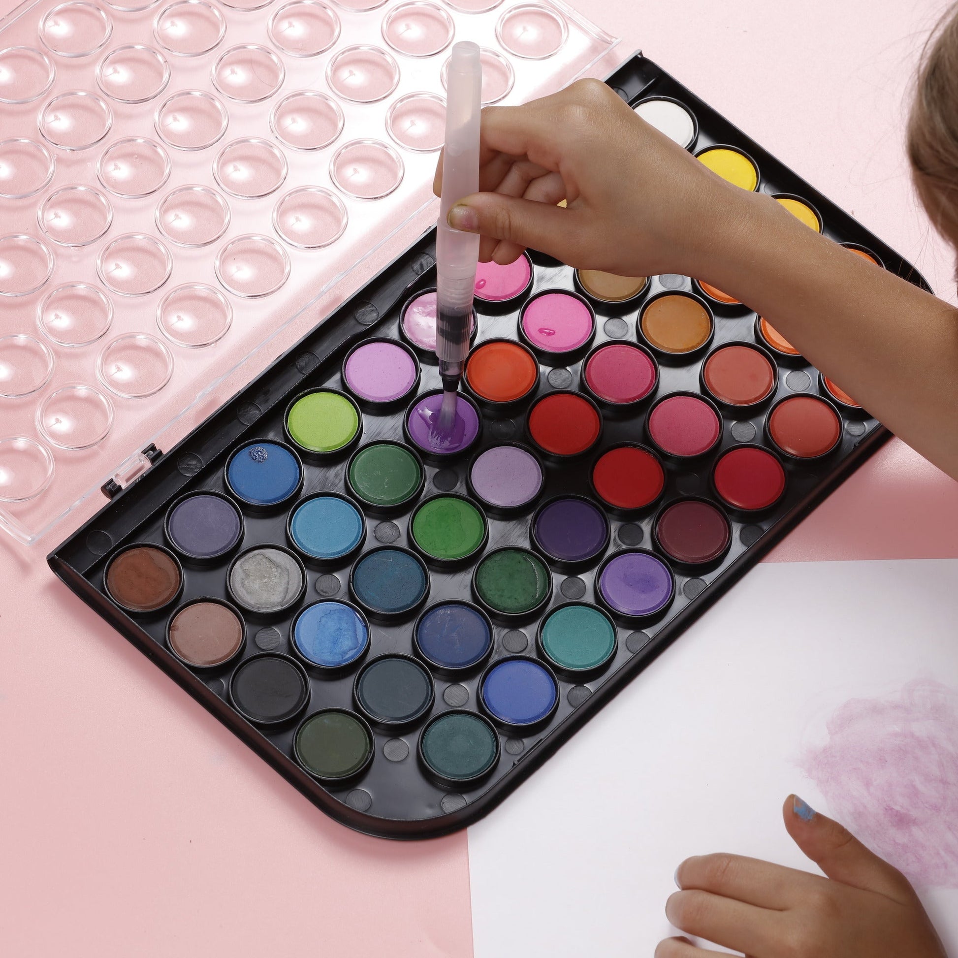 Image of Bulk Watercolor Paint Set Stencils Display | Caption-Bulk Watercolor Paint Set Stencils Display