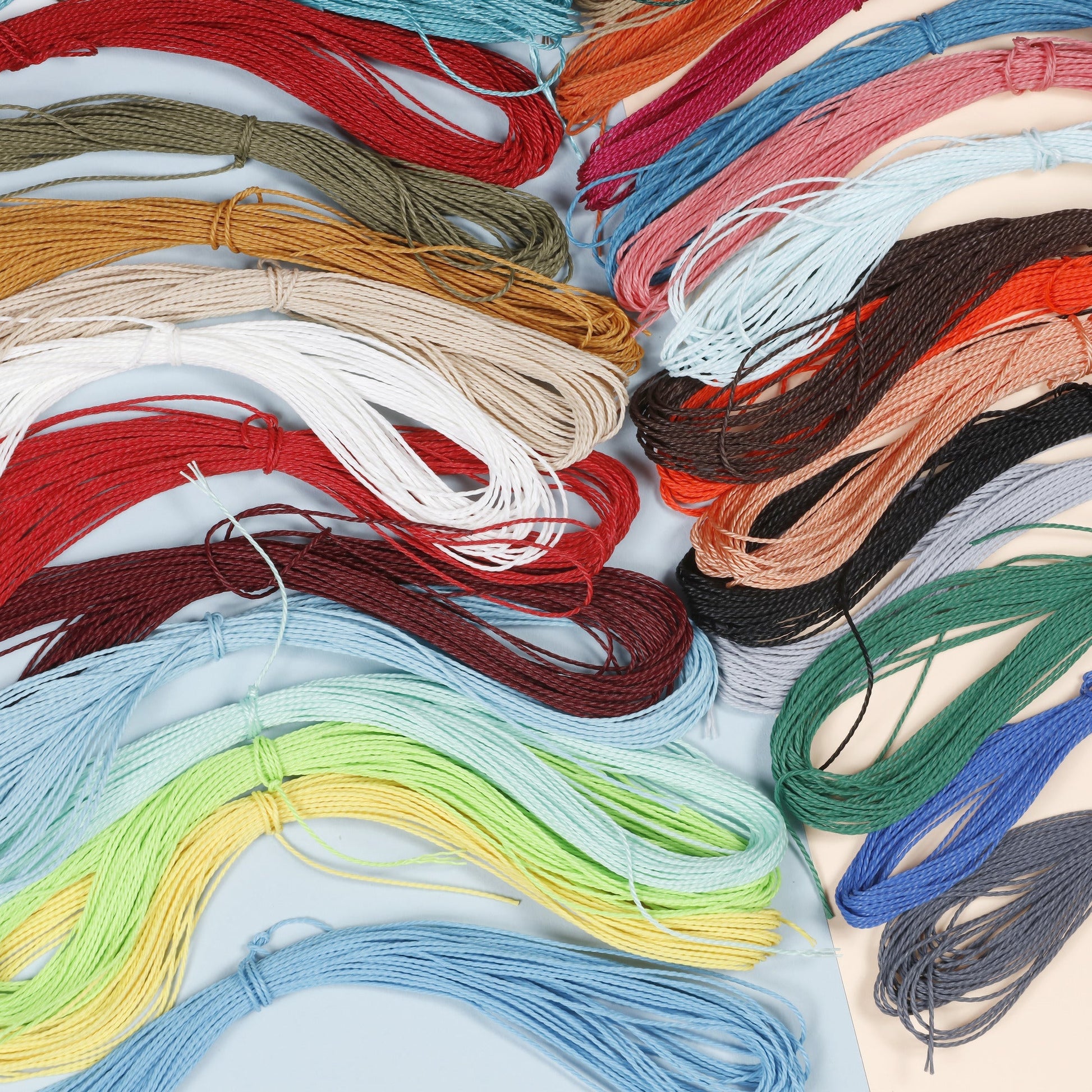 Image of Bulk Waxed Polyester Cord Assortment Display | Caption-Bulk Waxed Polyester Cord Assortment Display