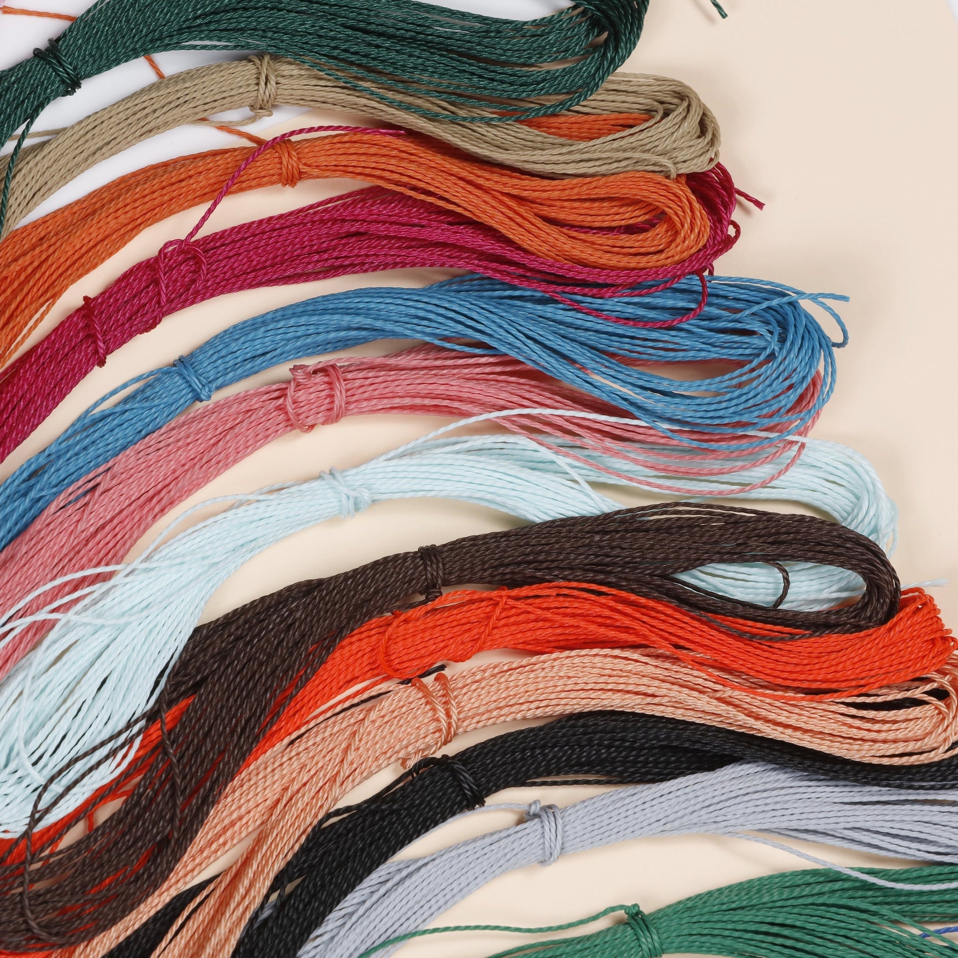 Image of Bulk Waxed Polyester Cord Texture Display | Caption-Bulk Waxed Polyester Cord Texture Display