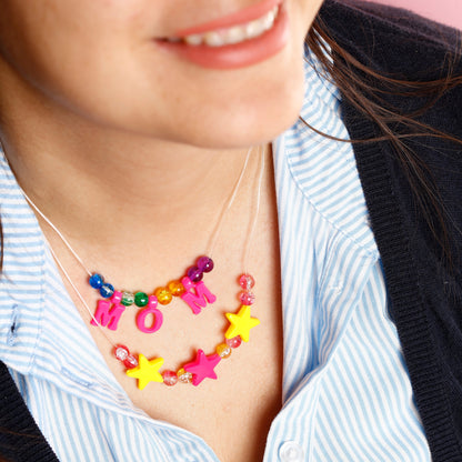 Image of Close-up of Necklace from the Bulk Crackle Glass Beads Set  