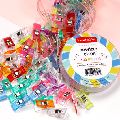 Image of Colorful Assorted Sewing Clips Display 