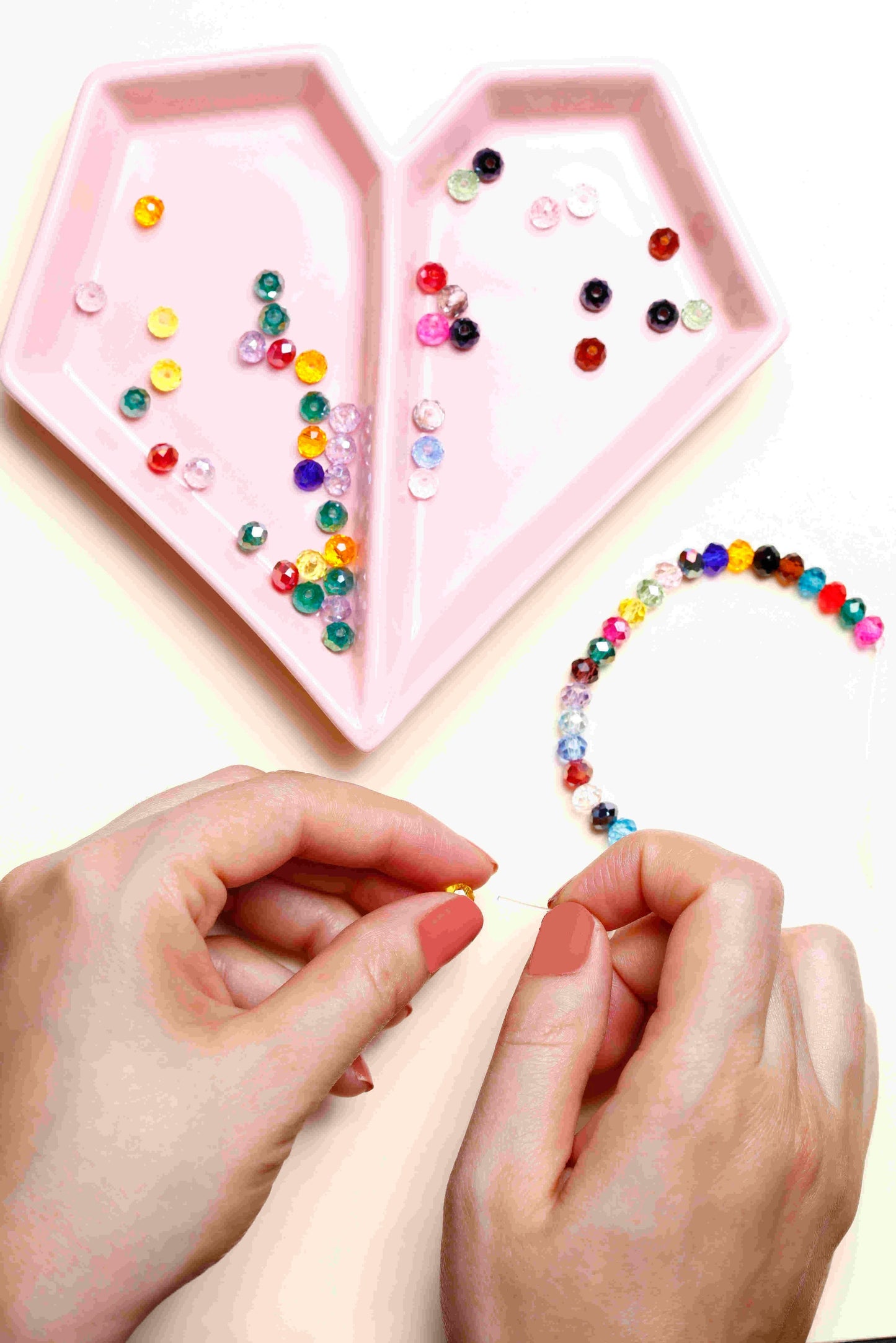 Image of Crafting Close-up with Bulk Crystal Beads  | Caption-Crafting Close-up with Bulk Crystal Beads