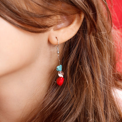 Image of Earrings Made with Bulk Gemstone Beads 