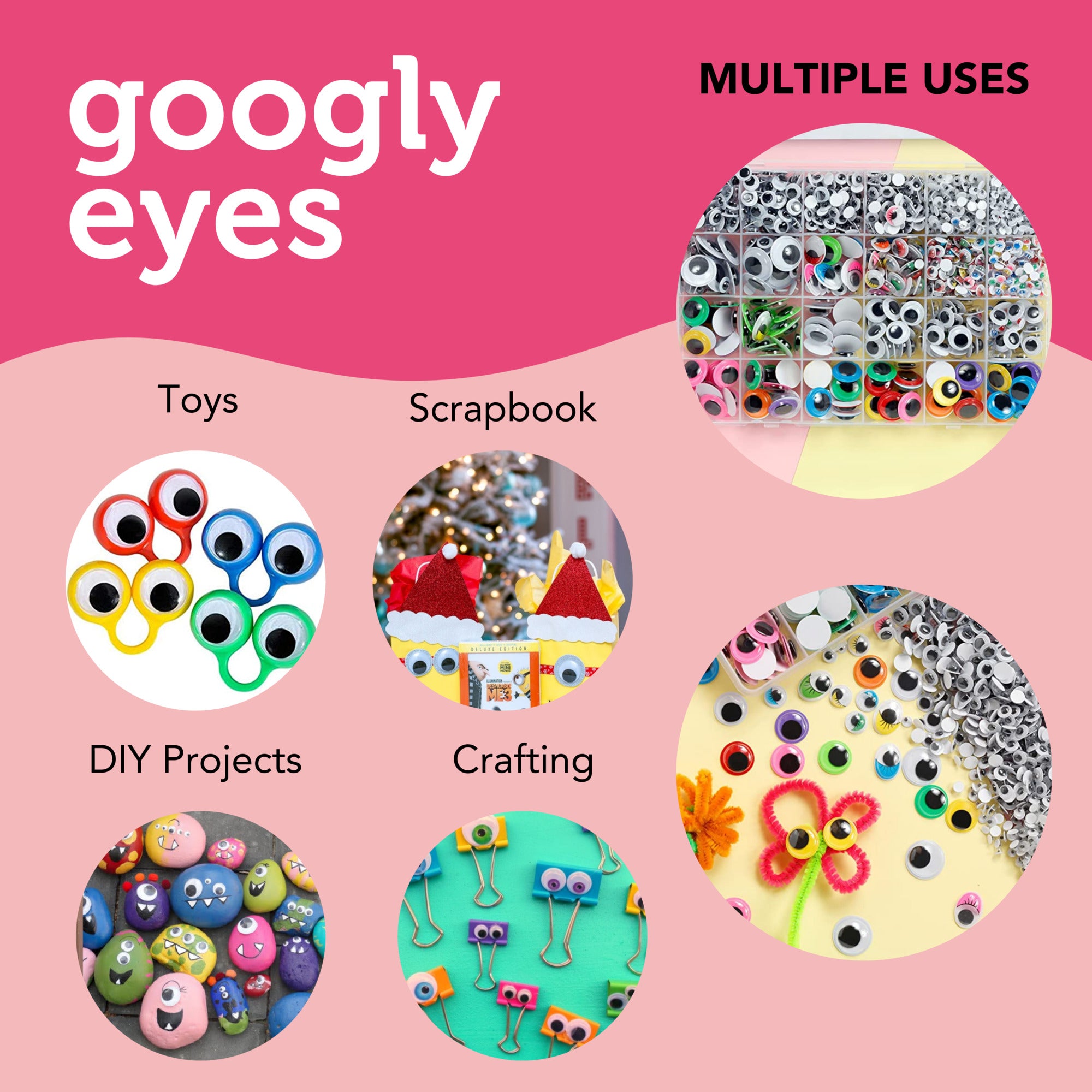 730X Wiggly Googly Eye Portable Self-adhesive Sticky Handmade Eyes