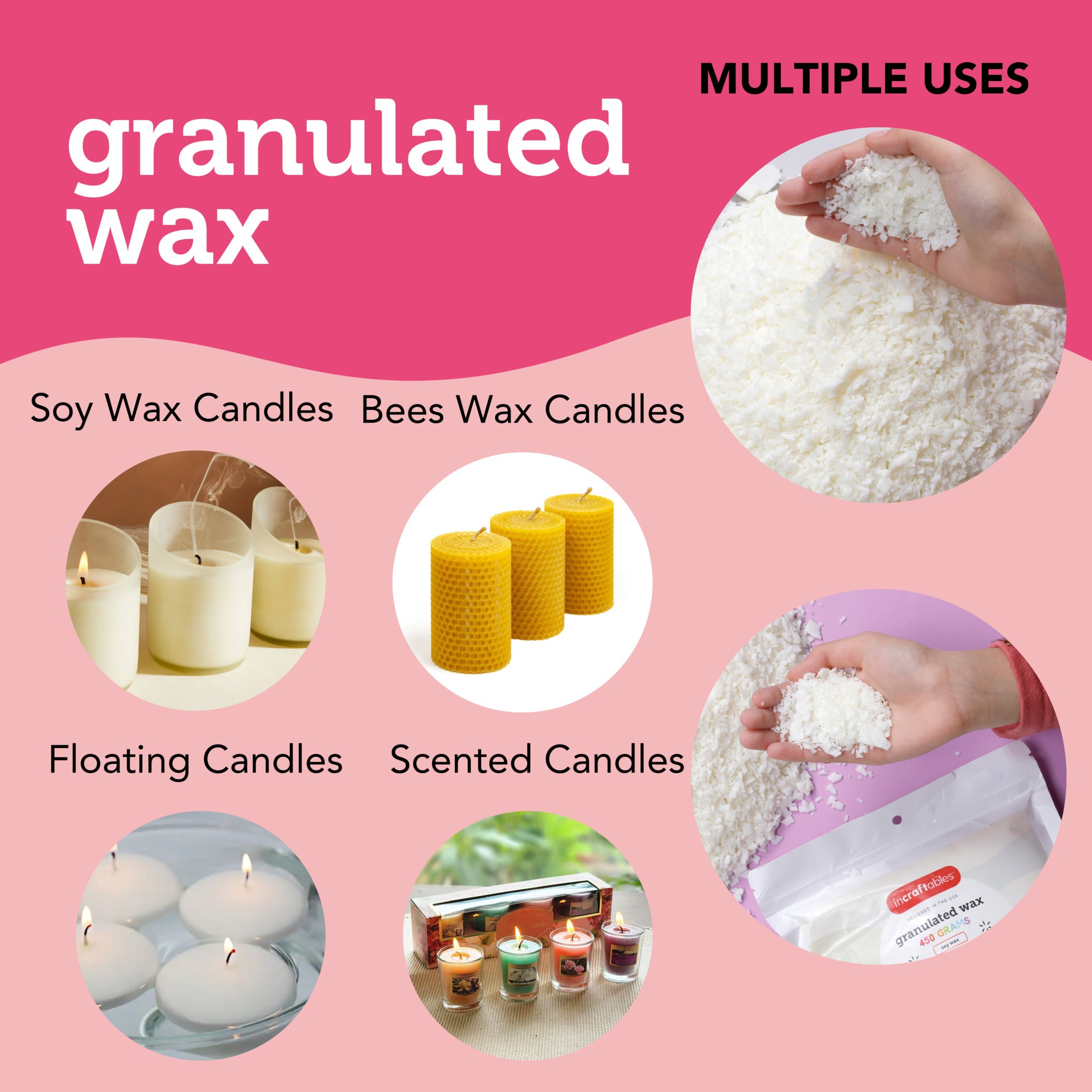 Incraftables Granulated Soy Wax for Candle Making