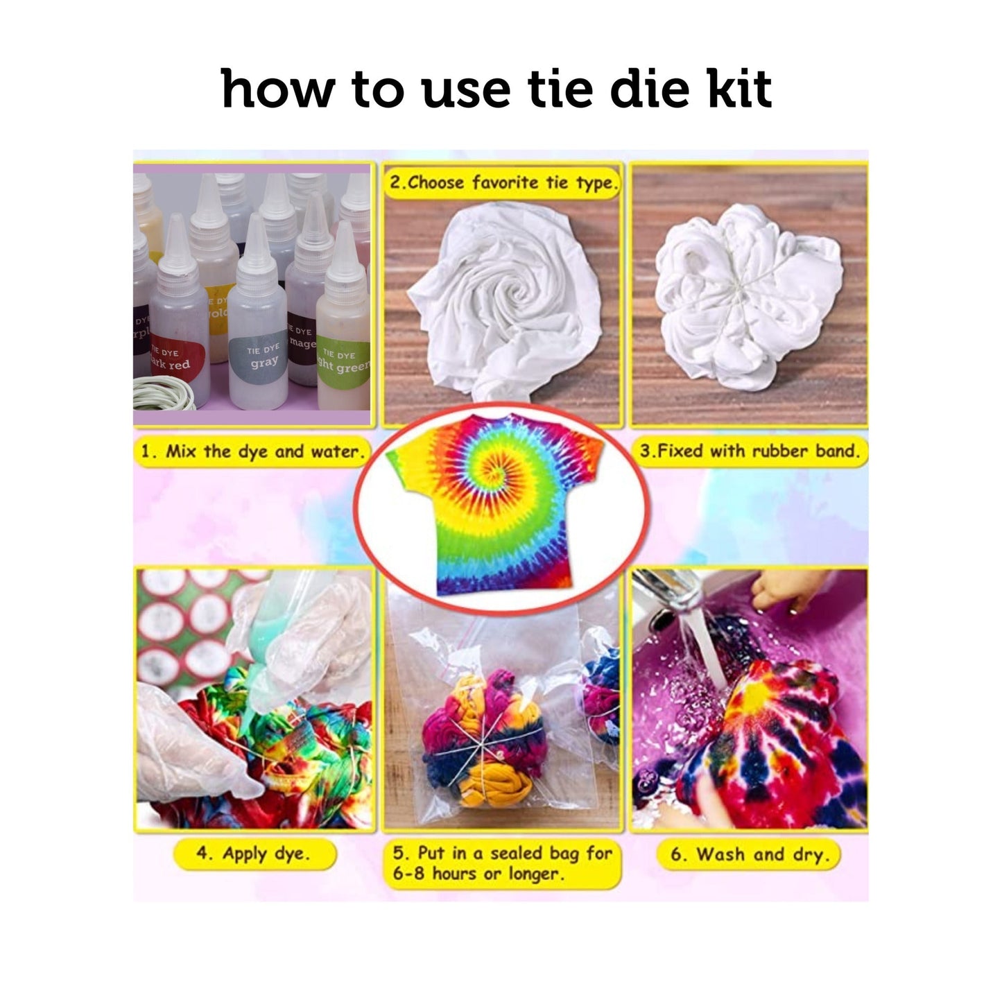 Image of How to Use the Bulk Tie Dye Set | Caption-How to Use the Bulk Tie Dye Set