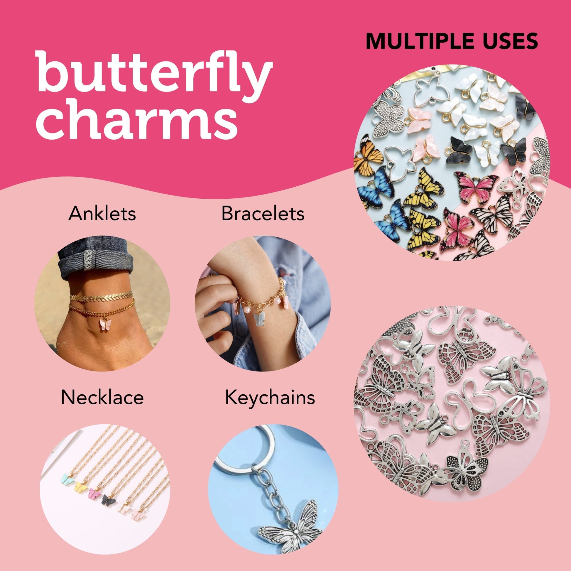 Image of Multiple Uses for Bulk Butterfly Charms | Caption-Multiple Uses for Bulk Butterfly Charms