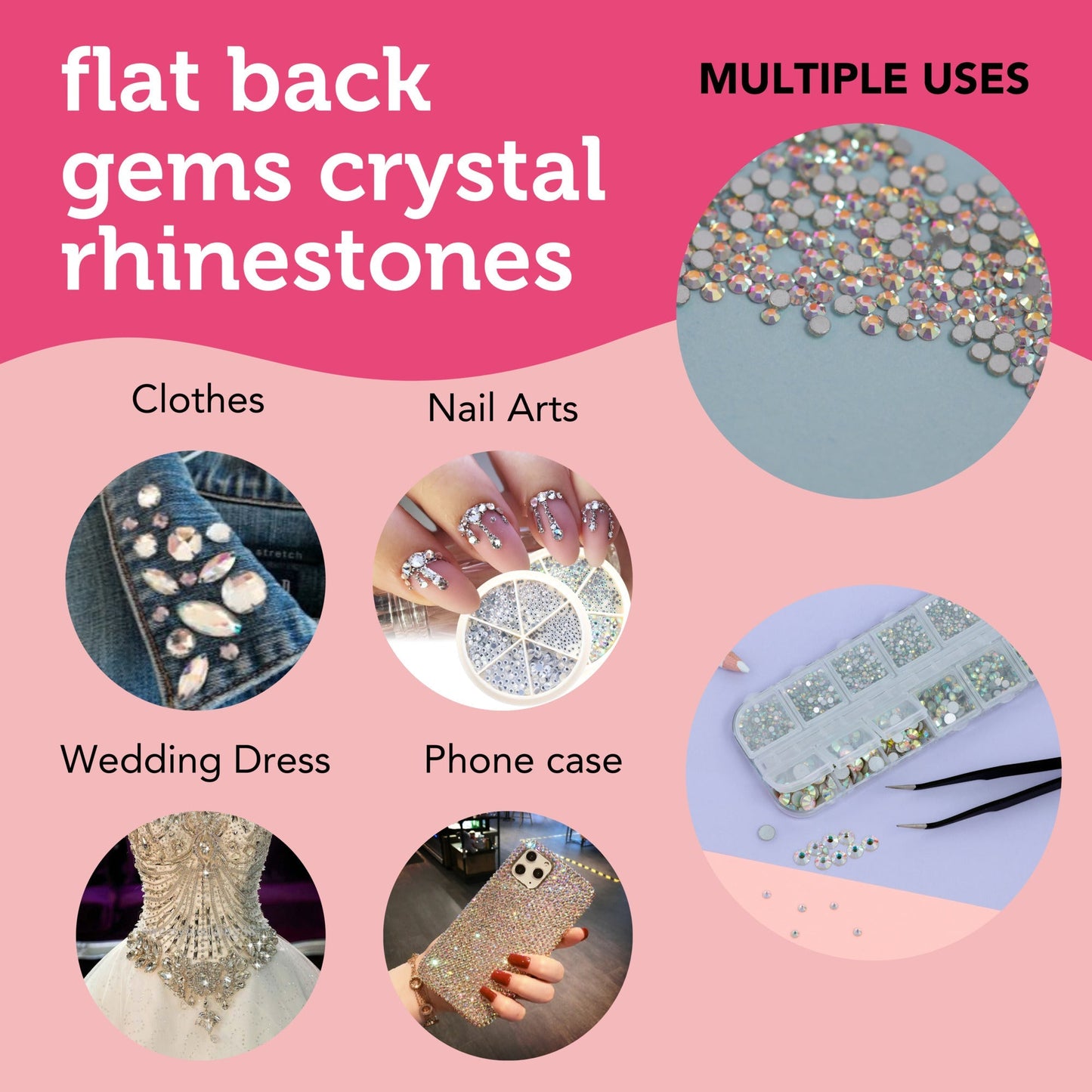 Image of Multiple Uses for Bulk Flat Back Gems | Caption-Multiple Uses for Bulk Flat Back Gems