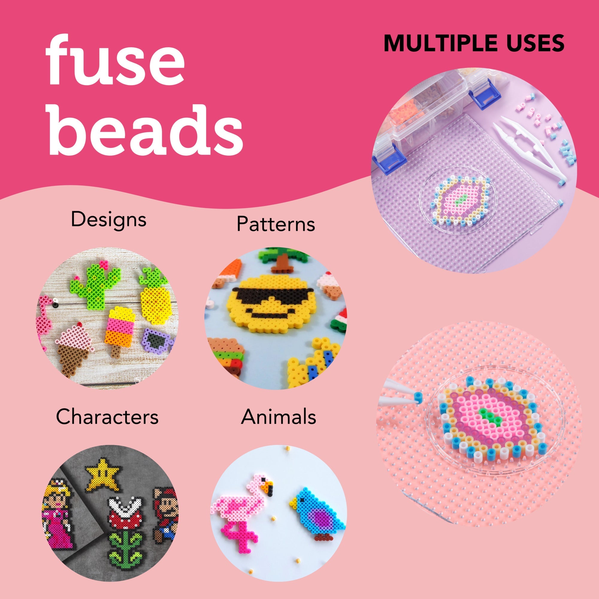 Fuse Beads Examples Bulk Fuse Beads Kit | 4000pcs, 5mm | Incraftables