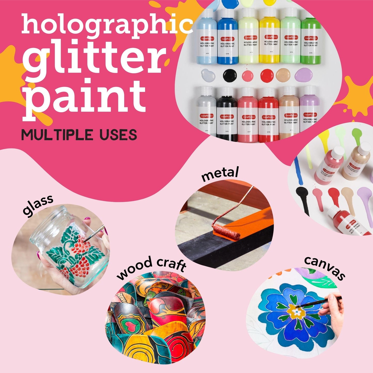 Image of Multiple Uses for Bulk Holographic Glitter Paint | Caption-Multiple Uses for Bulk Holographic Glitter Paint