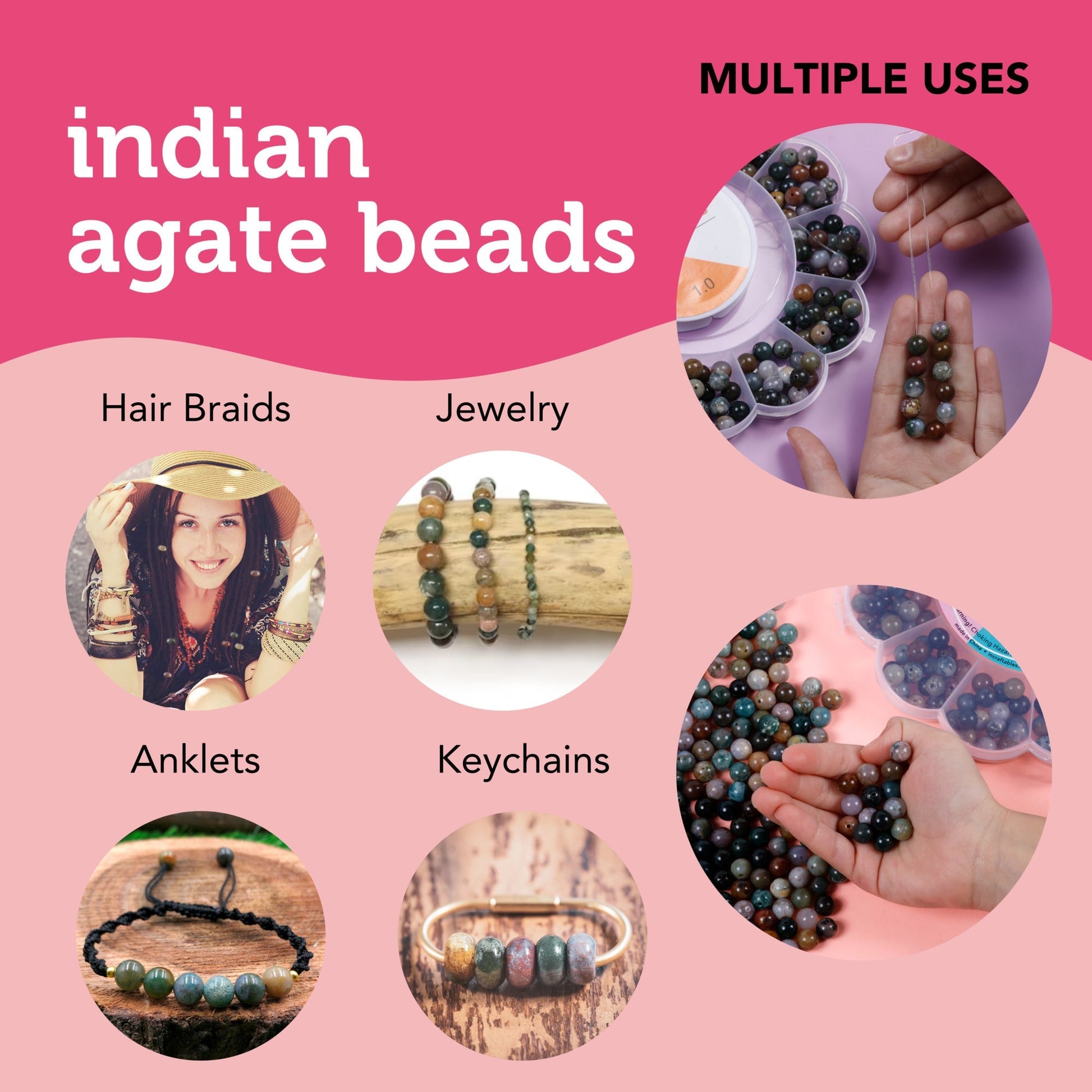 Image of Multiple Uses for Bulk Indian Agate Beads