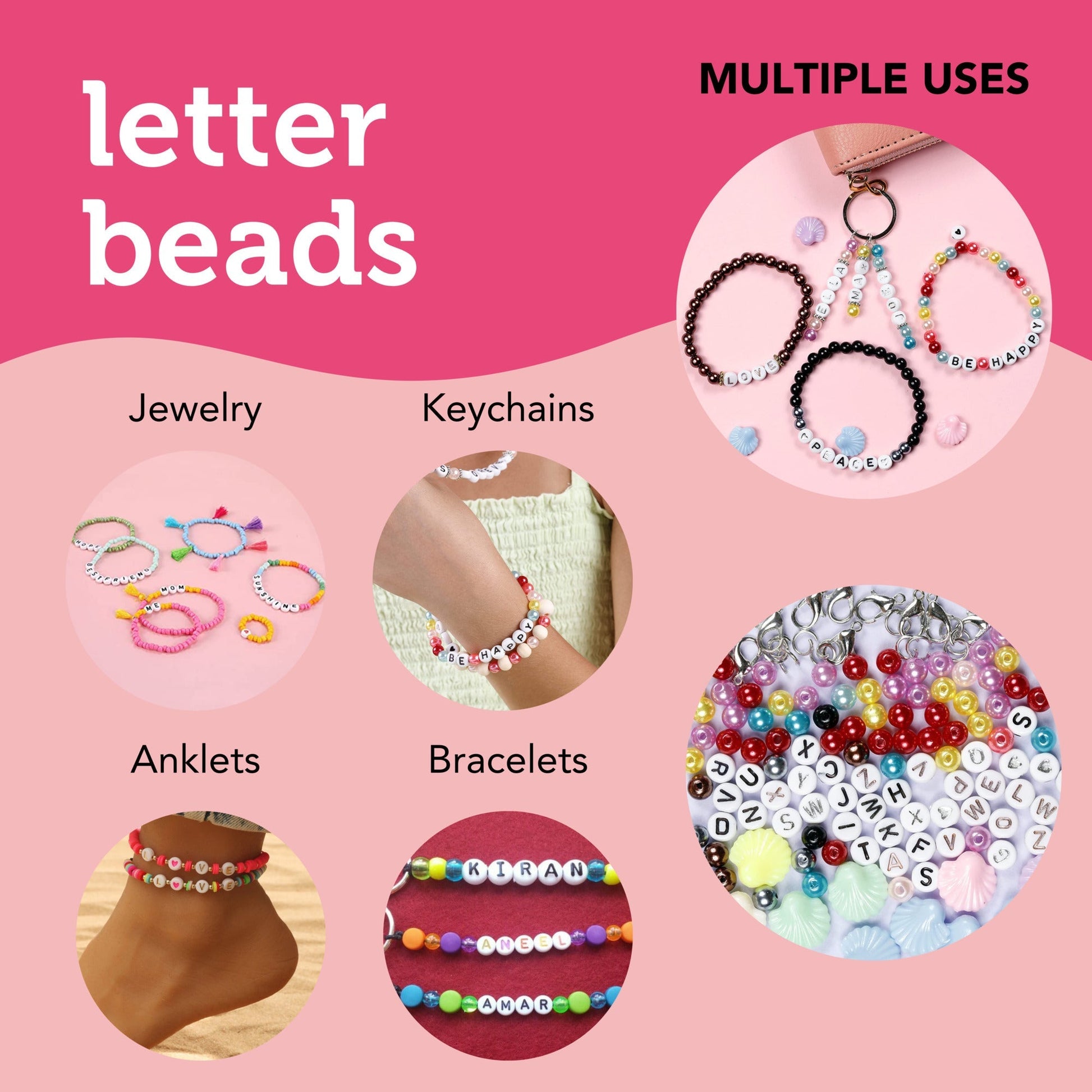 Image of Multiple Uses for Bulk Letter Beads 1080pcs