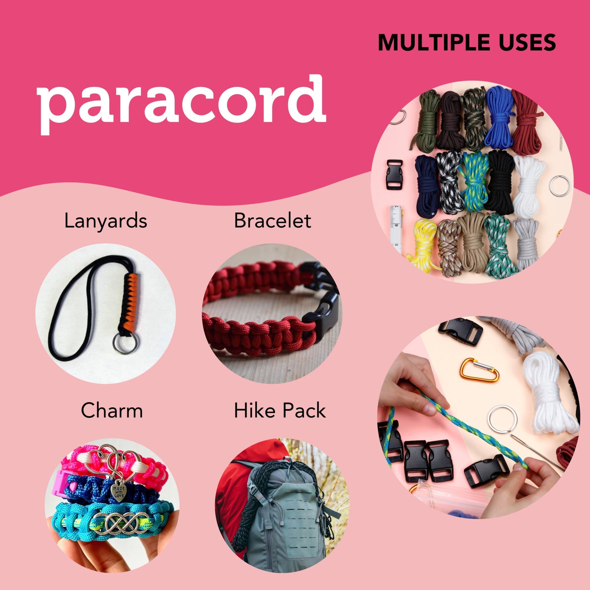 Image of Multiple Uses for Bulk Paracord Set