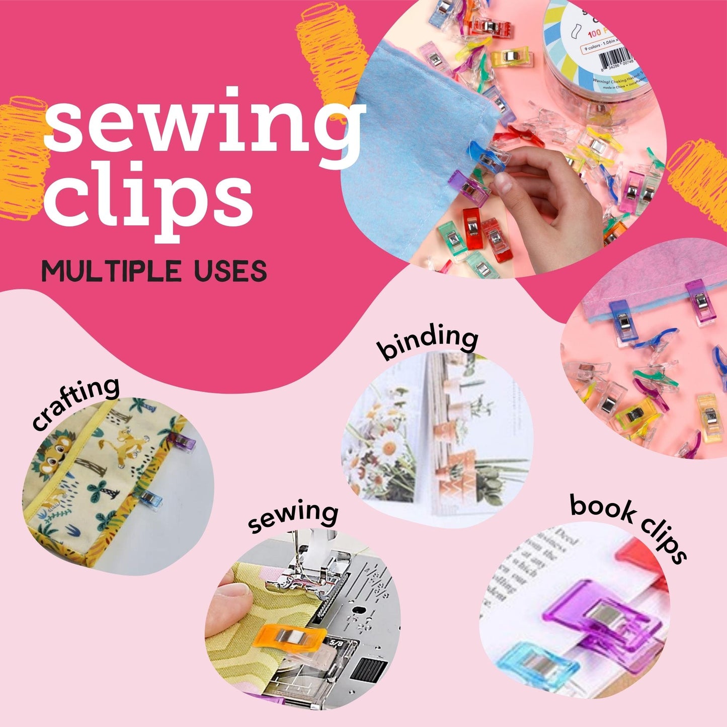 Image of Multiple Uses for Bulk Sewing Clips | Caption-Multiple Uses for Bulk Sewing Clips