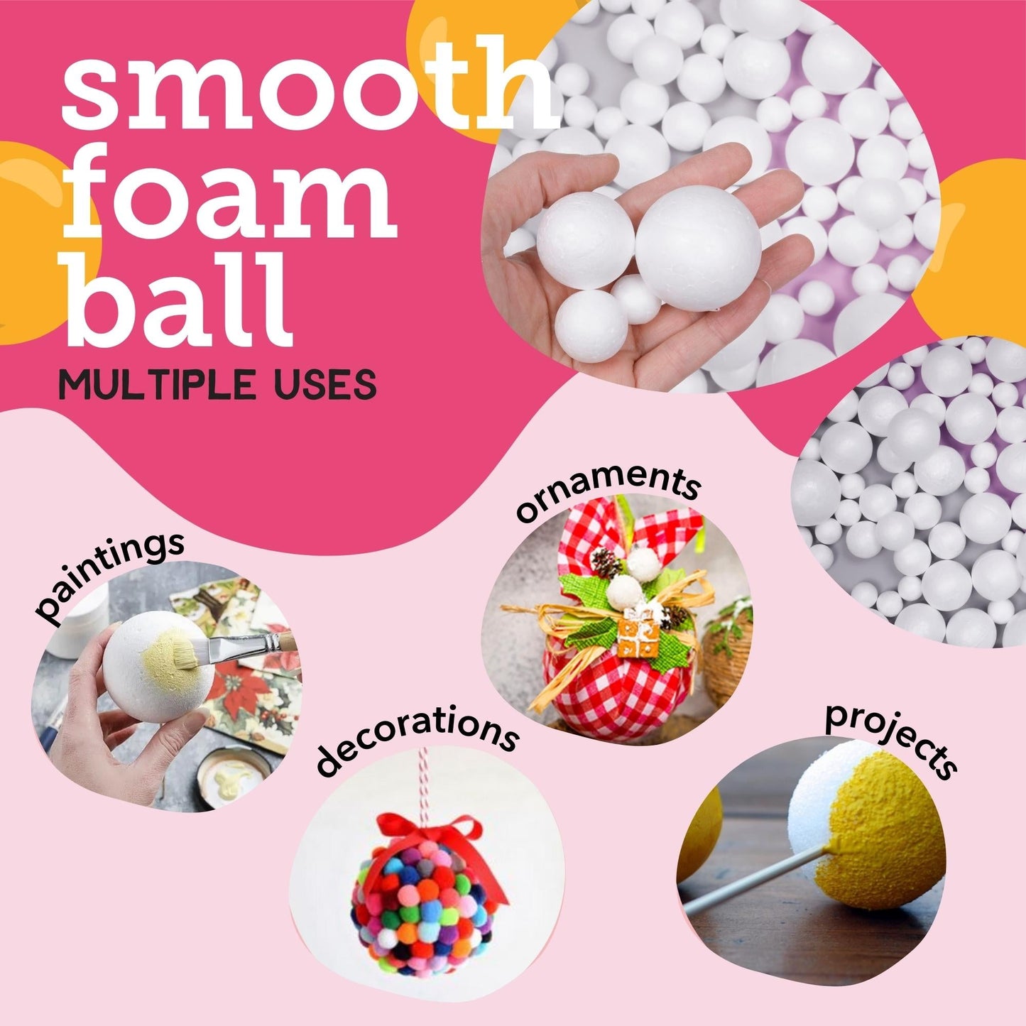 Image of Multiple Uses for Bulk Smooth Foam Balls | Caption-Multiple Uses for Bulk Smooth Foam Balls