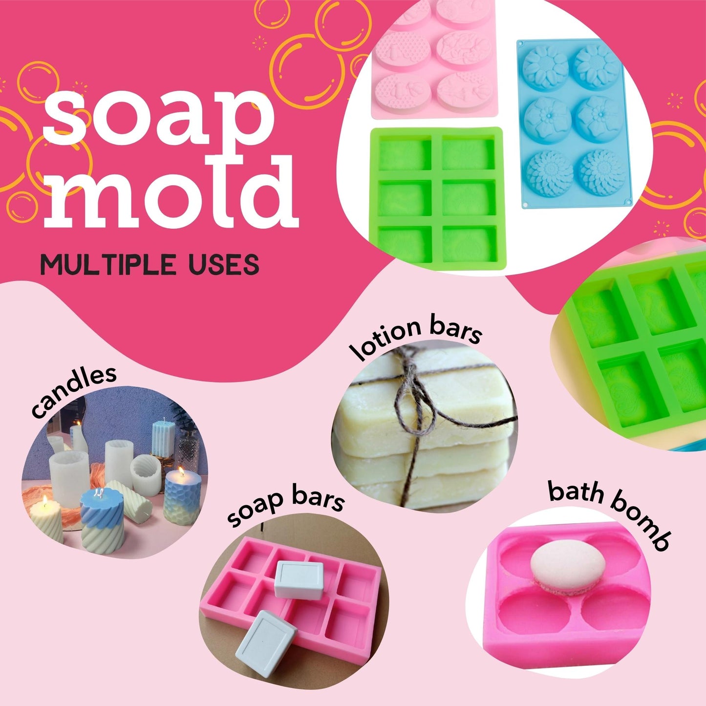 Image of Multiple Uses for Bulk Soap Molds | Caption-Multiple Uses for Bulk Soap Molds