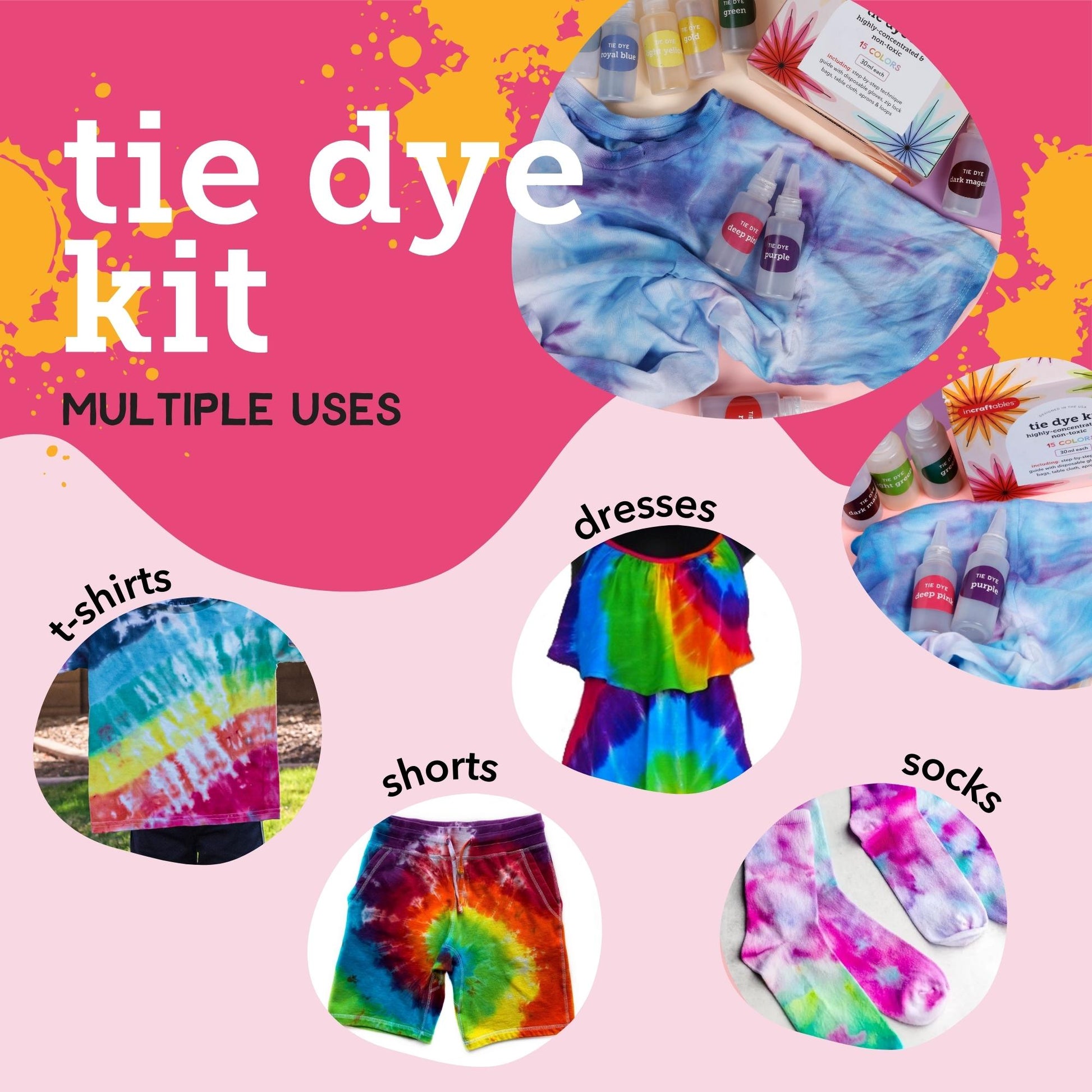 Image of Multiple Uses for Bulk Tie Dye Set | Caption-Multiple Uses for Bulk Tie Dye Set