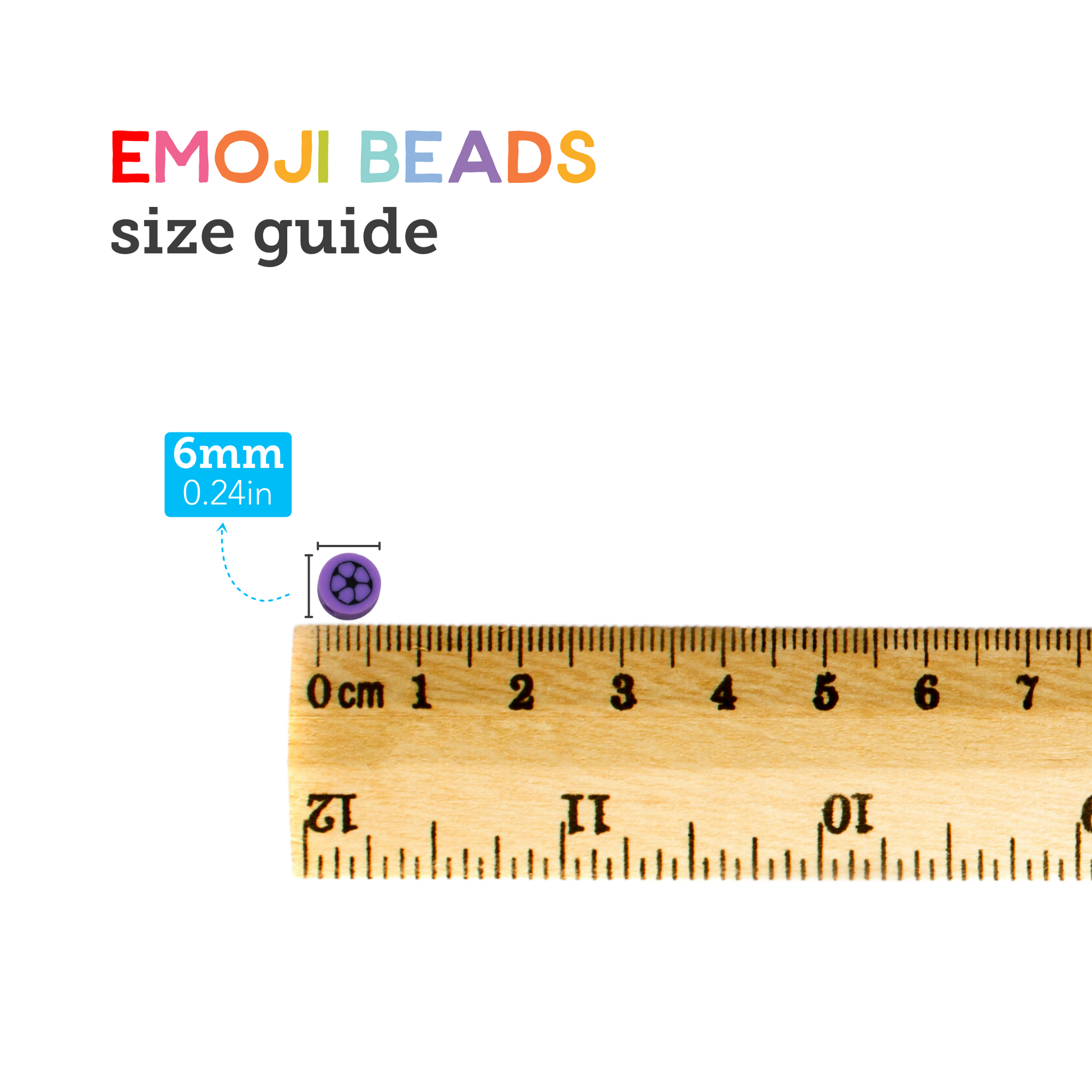Image of Size Guide for Bulk Emoji Beads | Caption-Size Guide for Bulk Emoji Beads