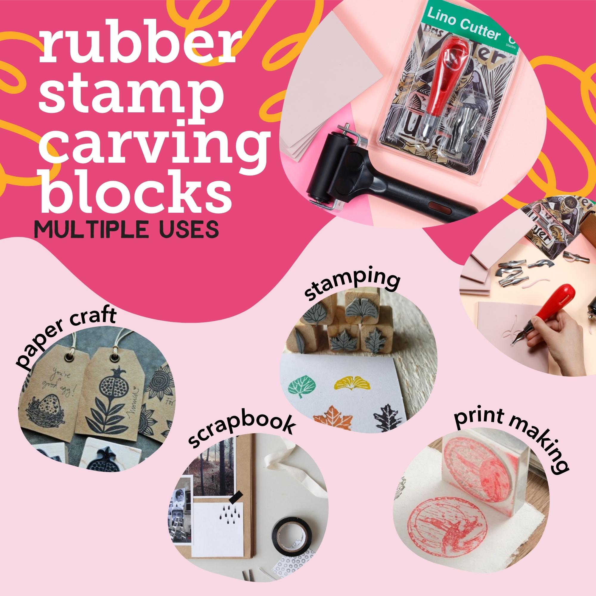  Rubber Stamp Making Kit, Carving Knives Carving Block
