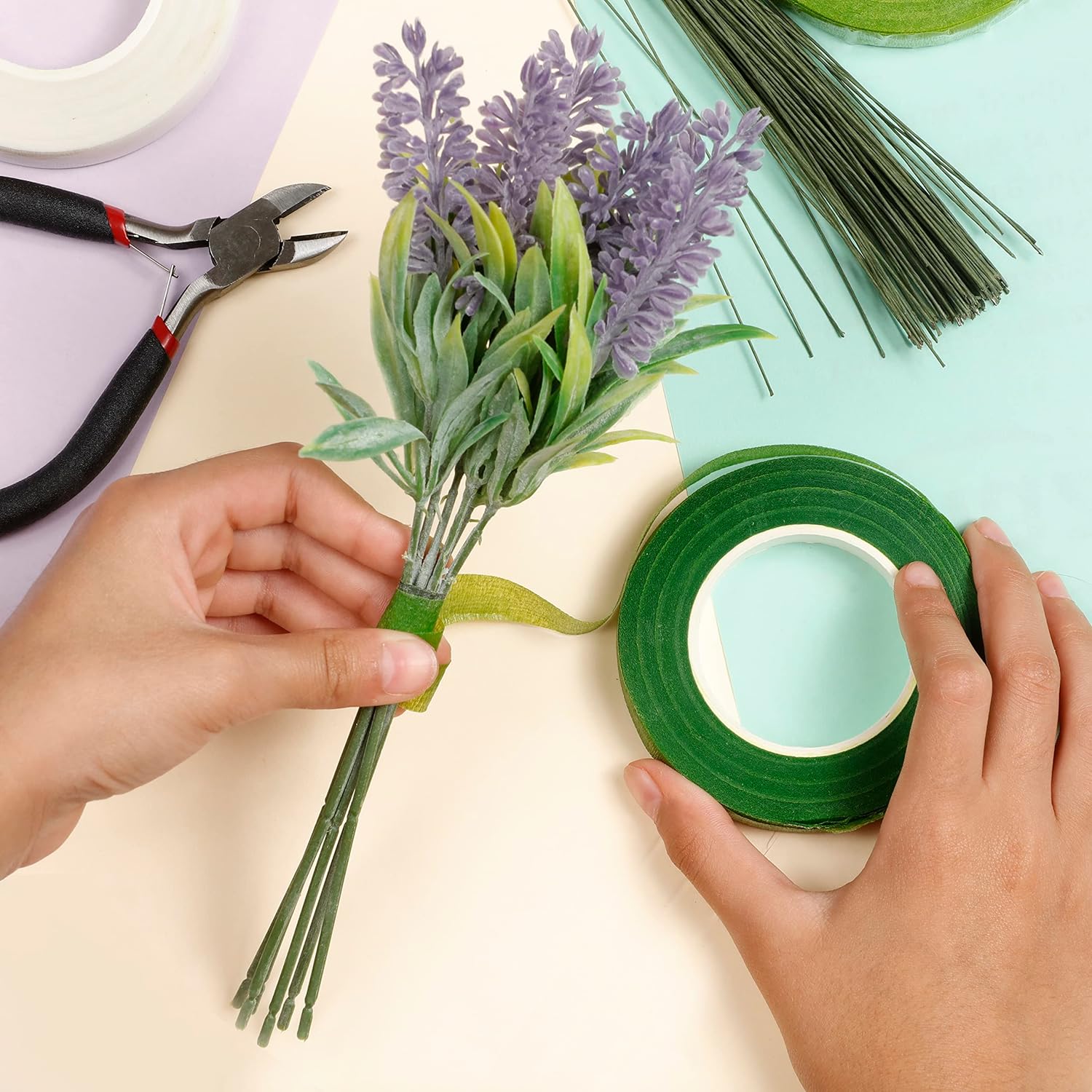 Image of Using Floral Tape for Arranging Flowers | Caption-Using Floral Tape for Arranging Flowers