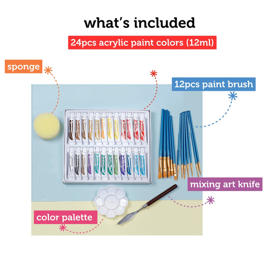 Image of Bulk Acrylic Paint Set Overview 