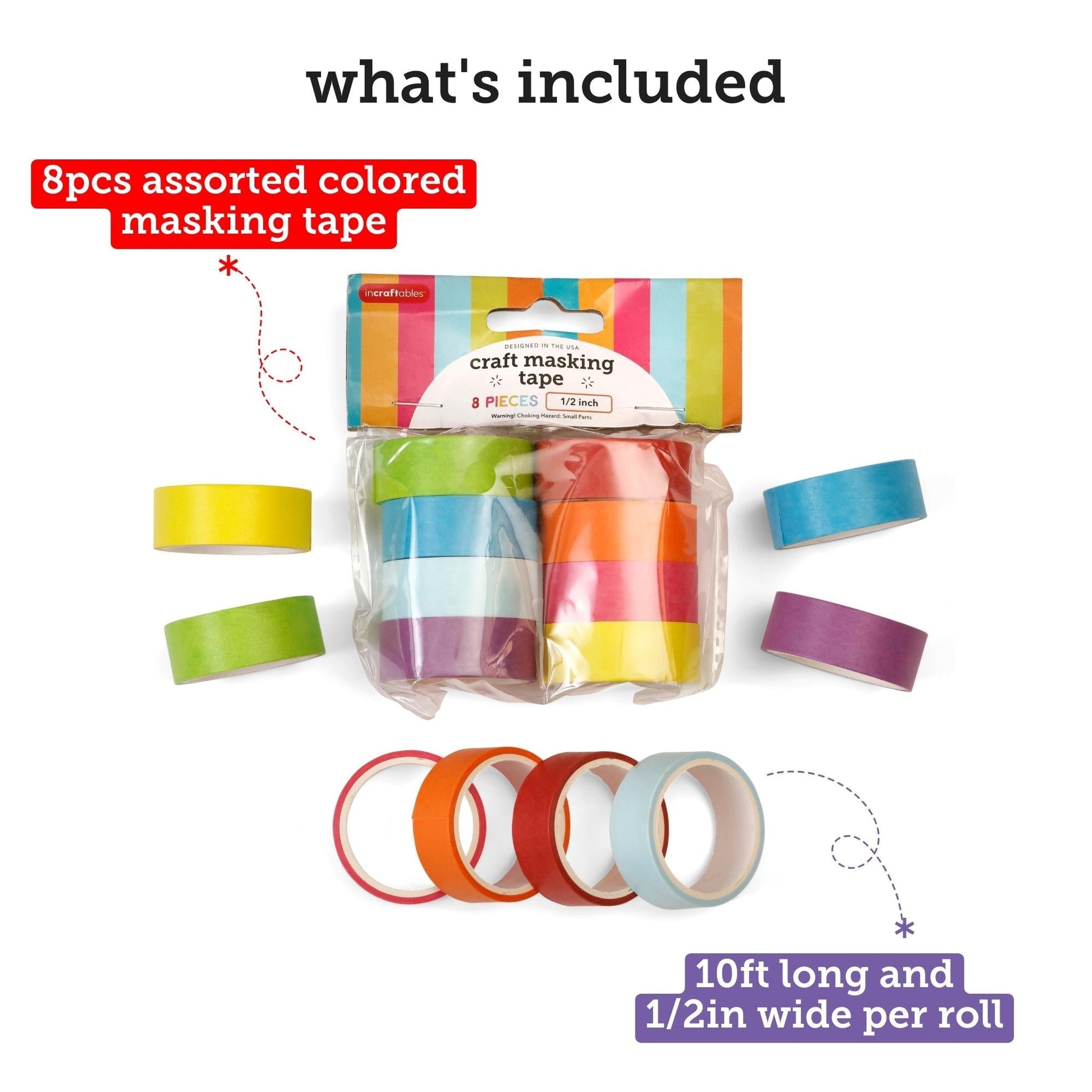 Image of What's Included in the Bulk Craft Masking Tape Set