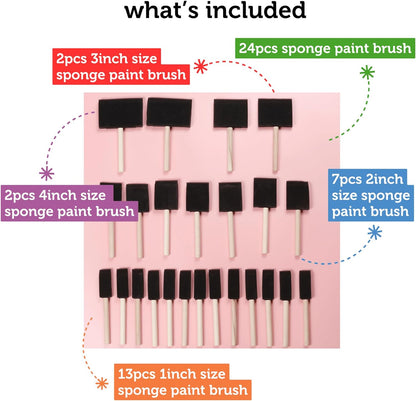 Image of What's Included in the Bulk Foam Brush Set 