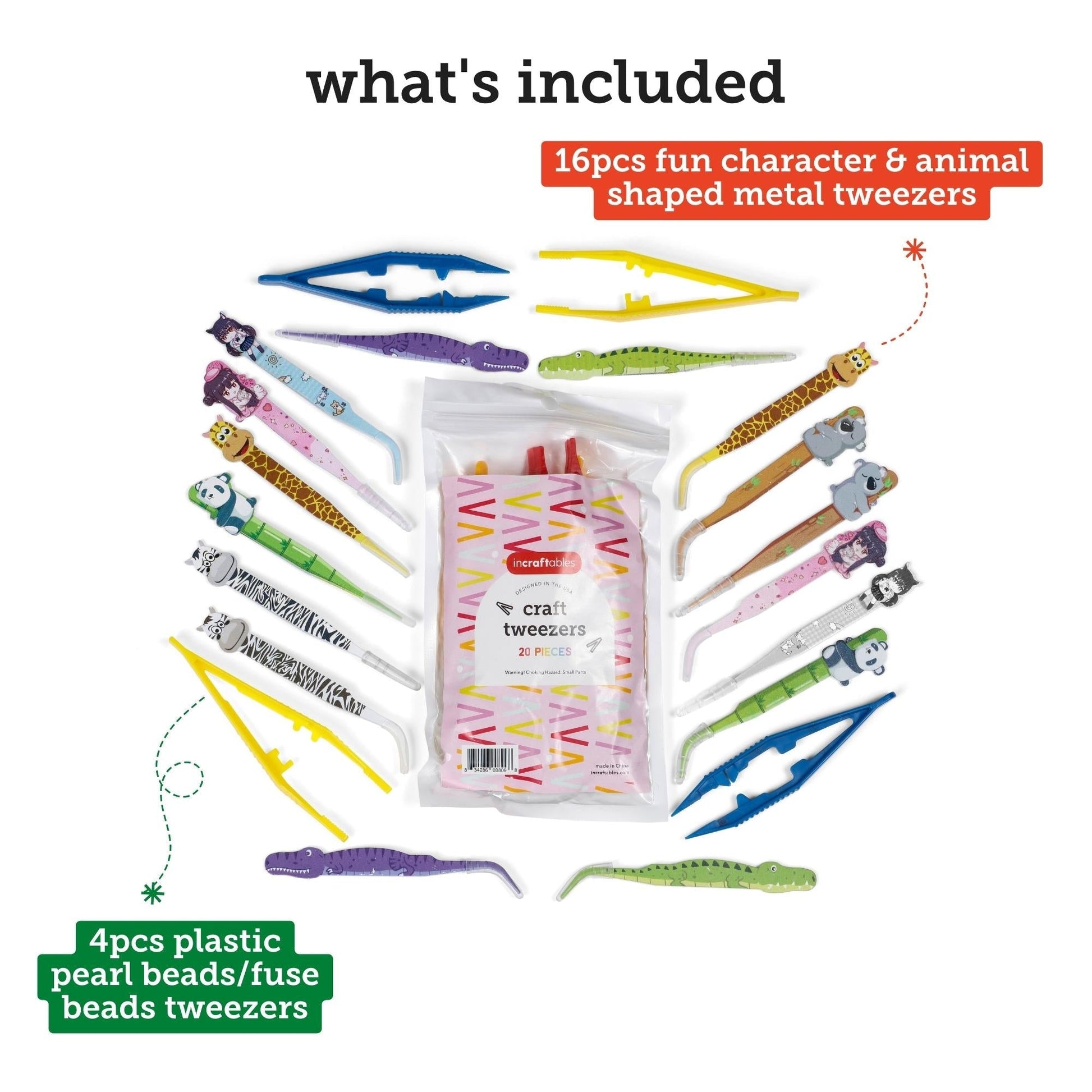 Image of What's Included in the Bulk Kids Tweezer Set
