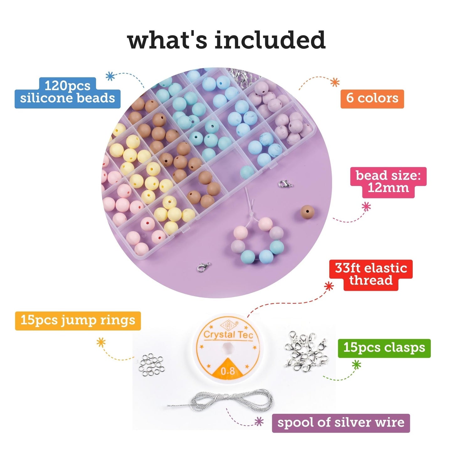 Image of What's Included in the Bulk Silicone Beads | Caption-What's Included in the Bulk Silicone Beads