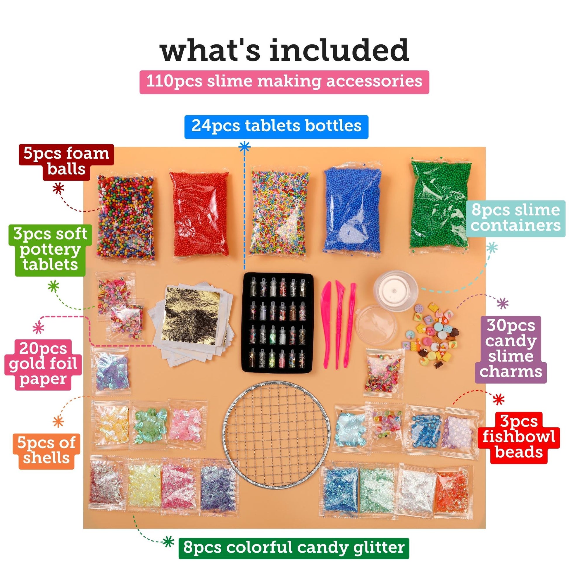 Image of What's Included in the Bulk Slime Making Set | Caption-What's Included in the Bulk Slime Making Set