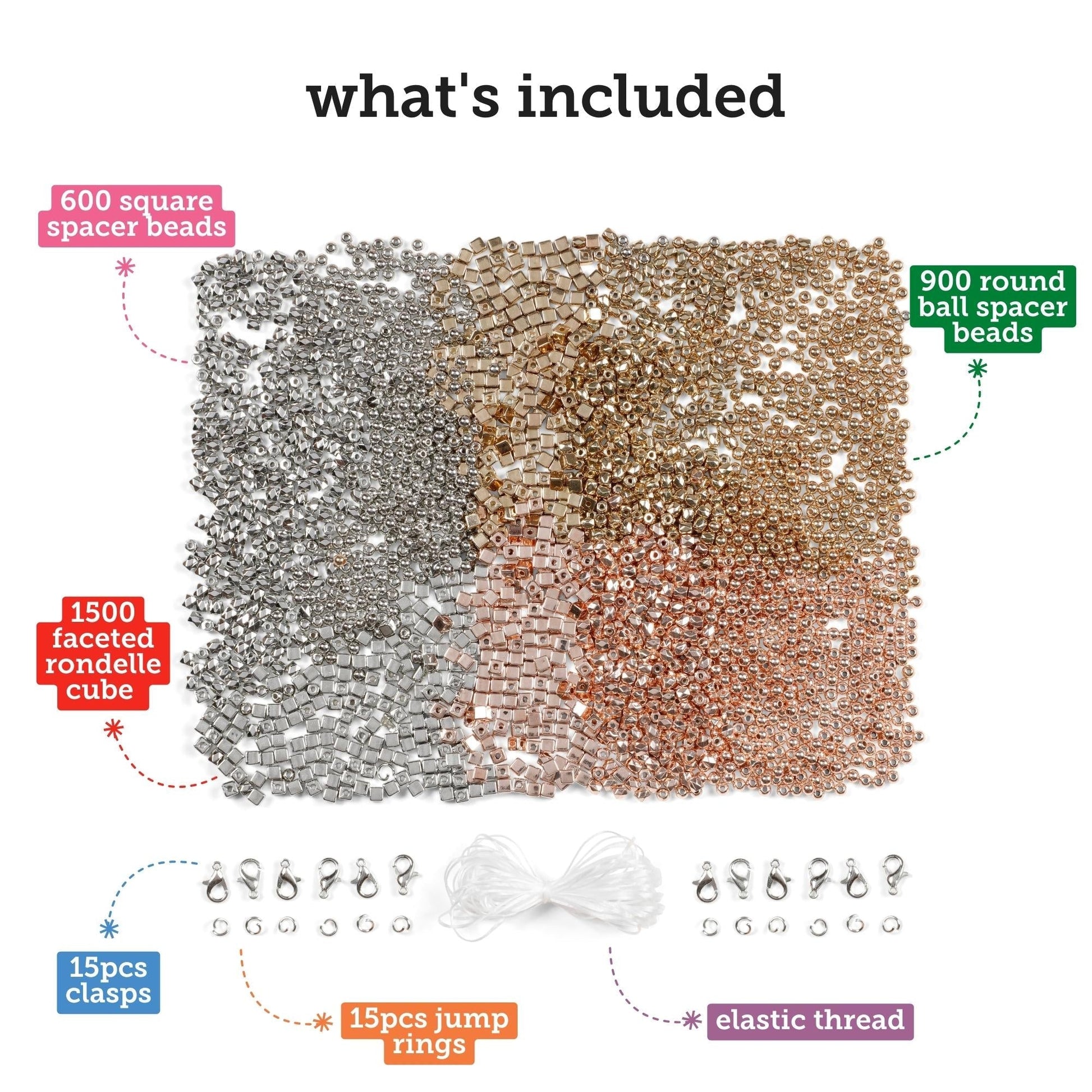 Image of What's Included in the Bulk Spacer Beads 3000 Set